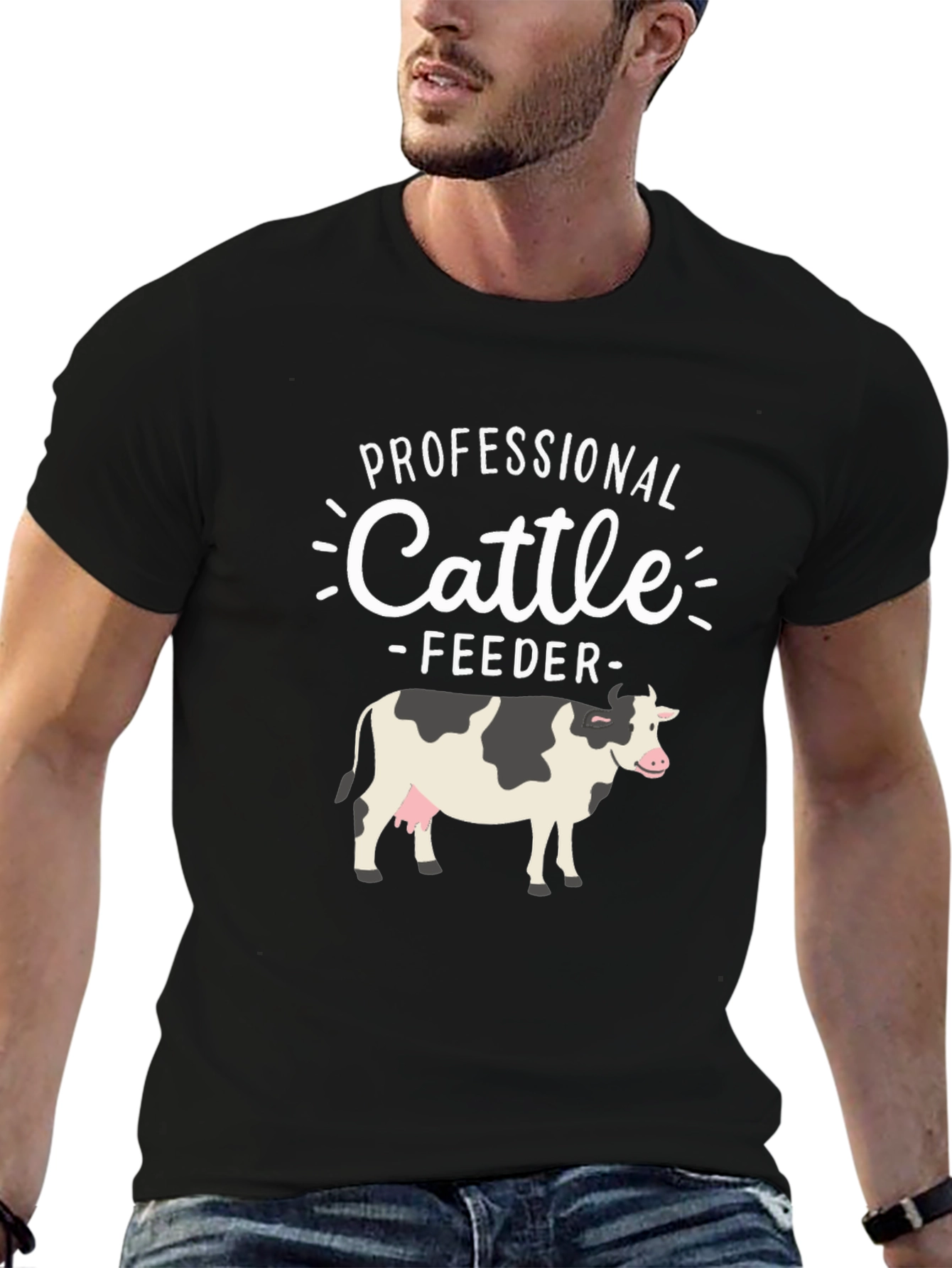 Professional Cattle Feeder T-Shirt - Farm Animal Tee