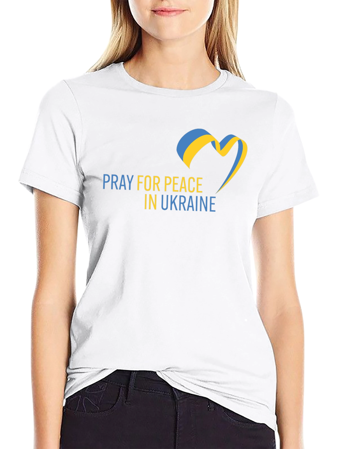 Pray for Peace Ukraine Black T-Shirt