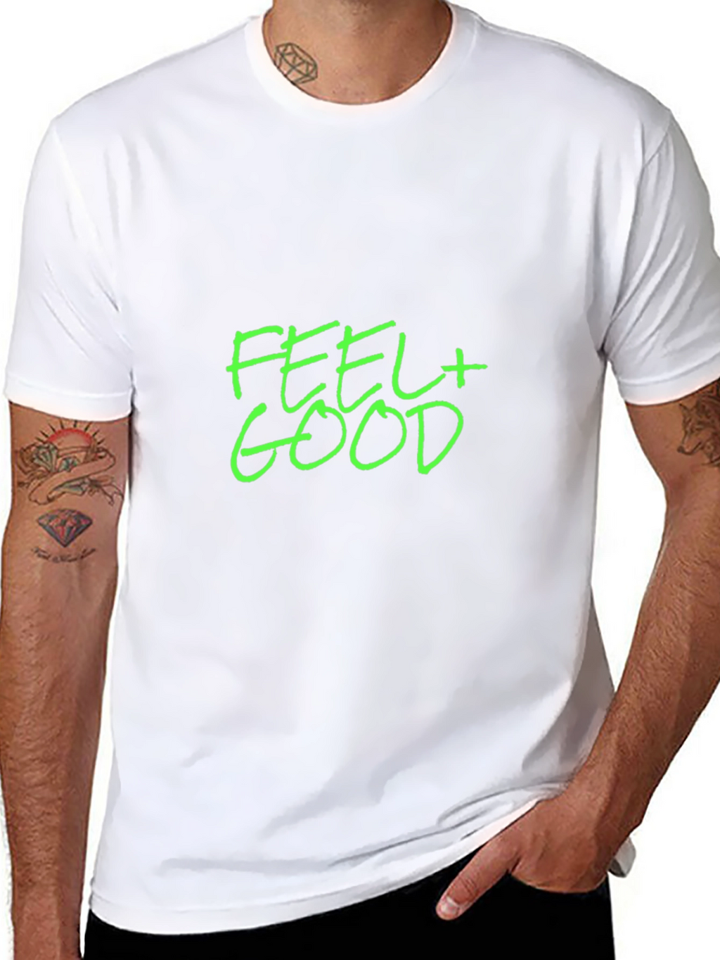 Feel Good Graphic T-Shirt - Black Crew Neck Tee
