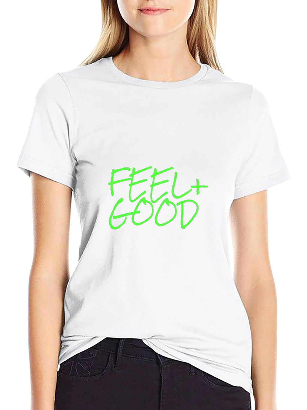 Feel Good Graphic T-Shirt - Black Crew Neck Tee