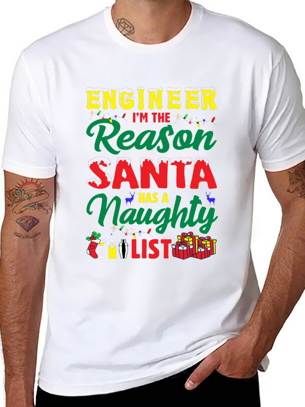 Engineer Naughty List Christmas T-Shirt