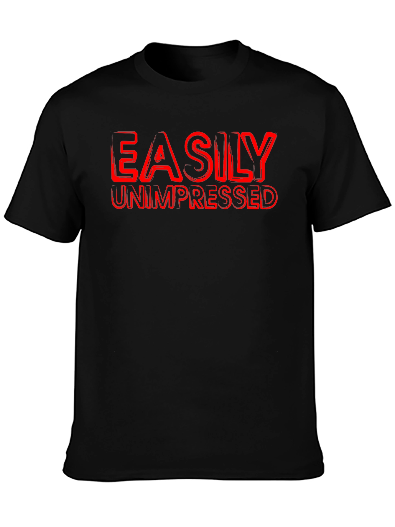 Easily Unimpressed Graphic T-Shirt - Black Crew Neck Tee