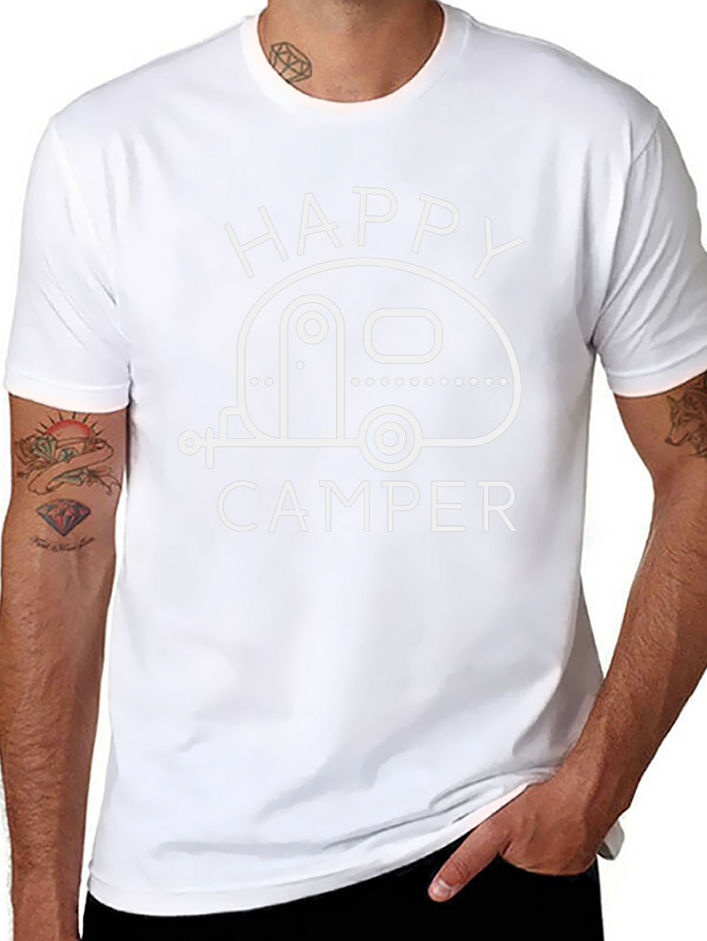 Happy Camper Graphic Tee - Black Camping T-Shirt