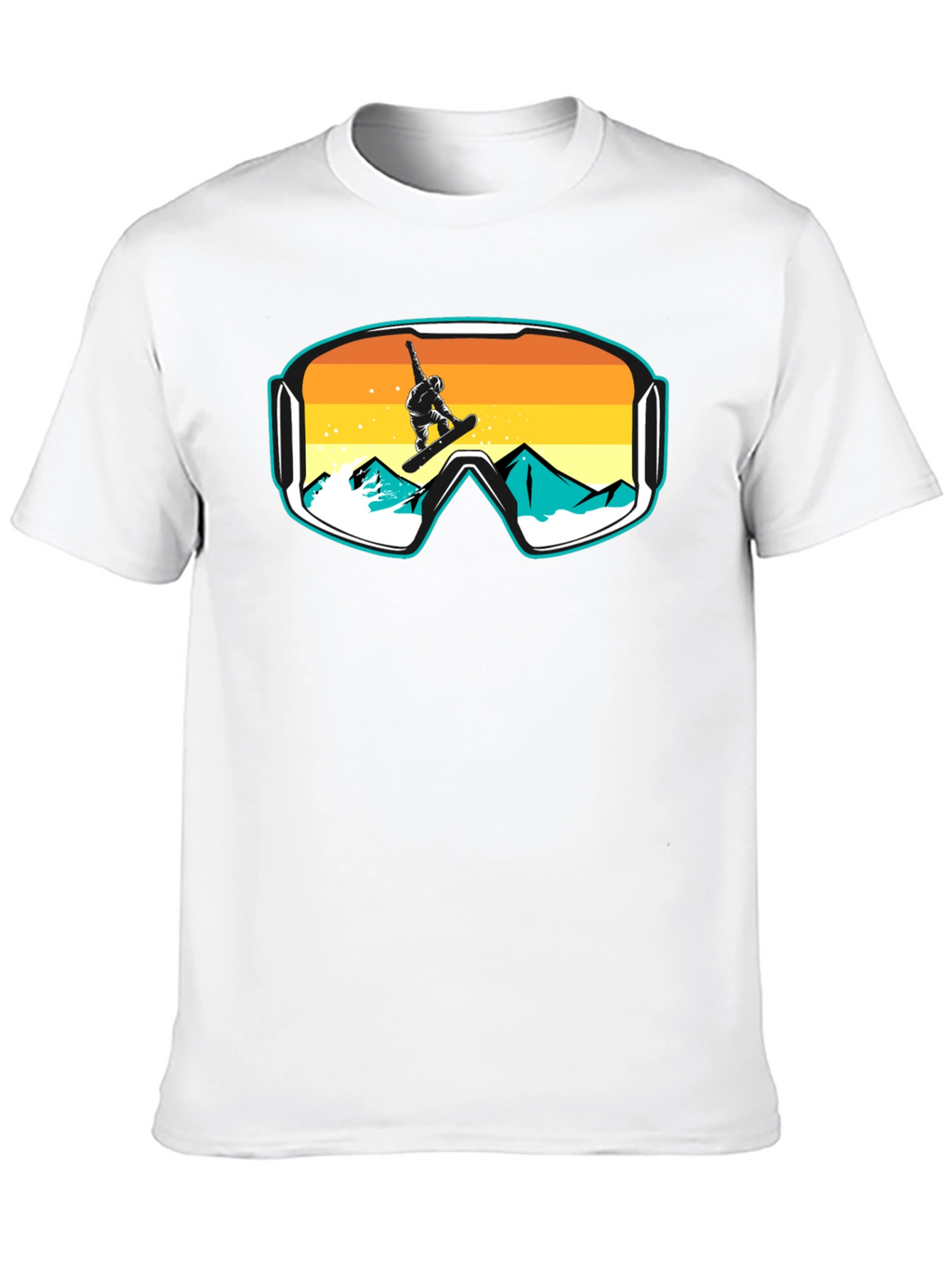 Snowboarder Goggles Graphic T-Shirt - Cool Mountain Design