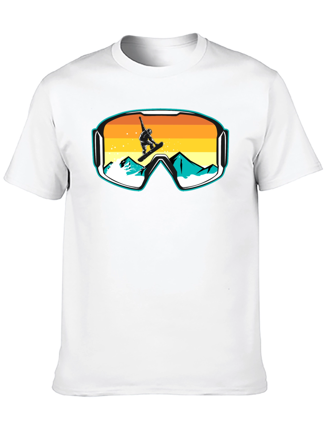 Snowboarder Goggles Graphic T-Shirt - Cool Mountain Design