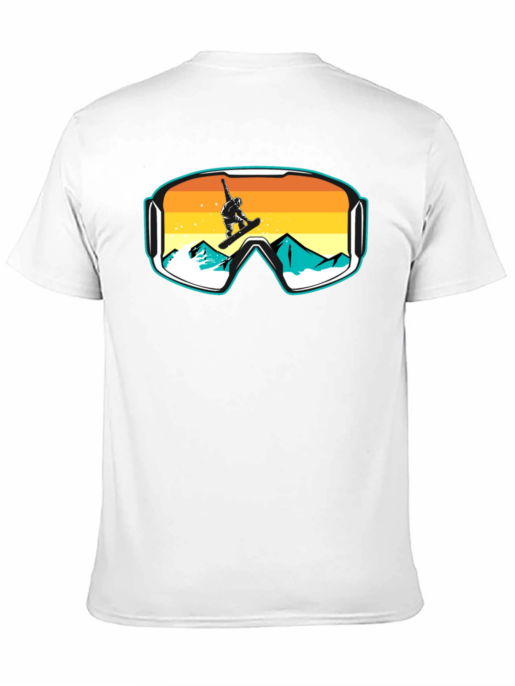 Snowboarder Goggles Graphic T-Shirt - Cool Mountain Design