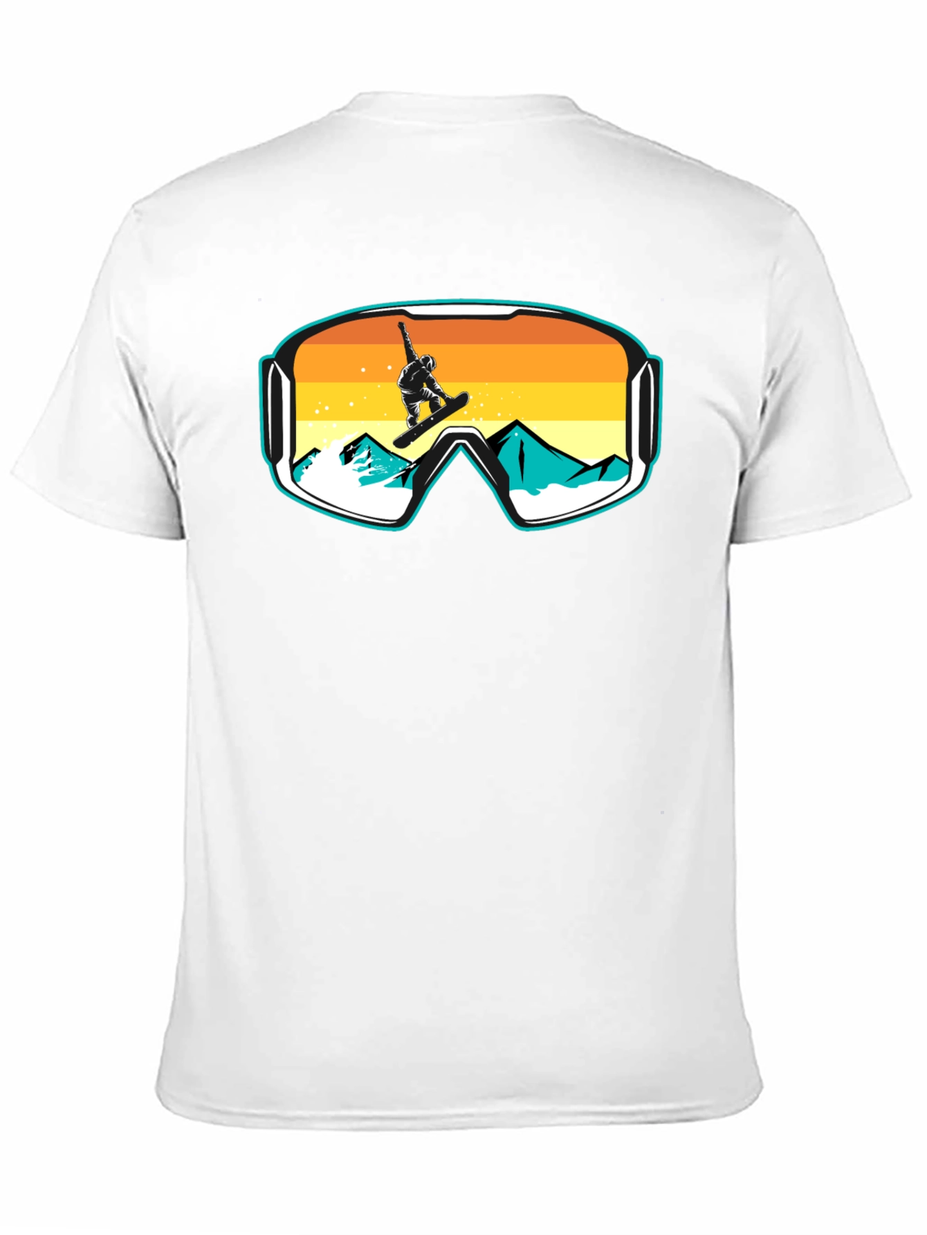 Snowboarder Goggles Graphic T-Shirt - Cool Mountain Design