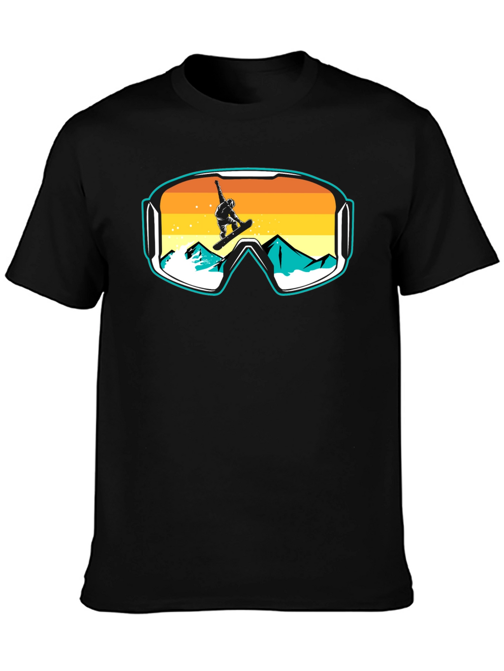 Snowboarder Goggles Graphic T-Shirt - Cool Mountain Design