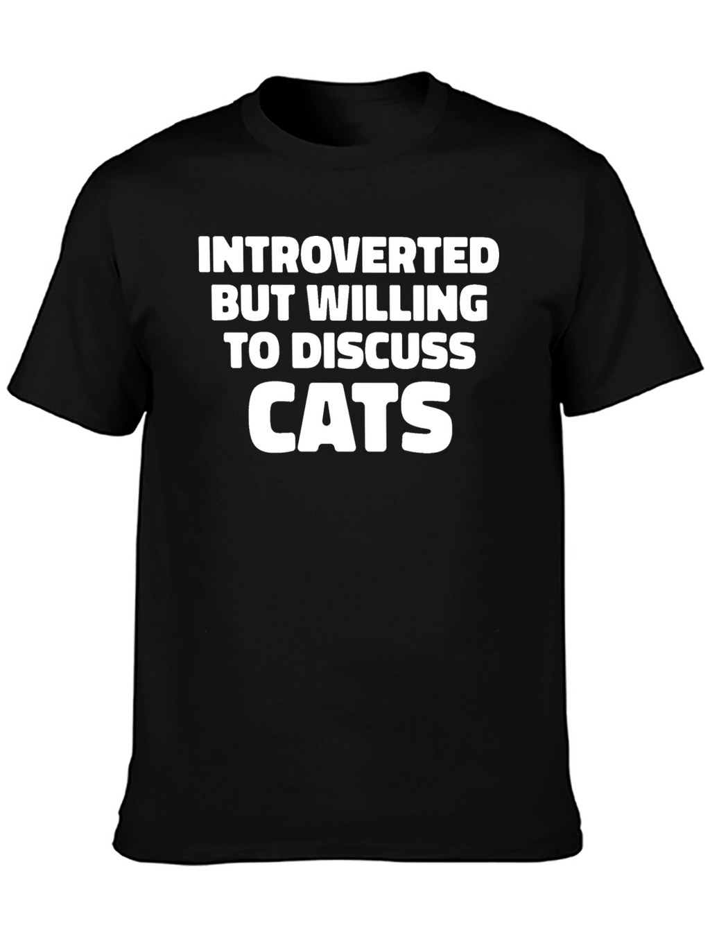 Introverted Cat Lover T-Shirt - Black