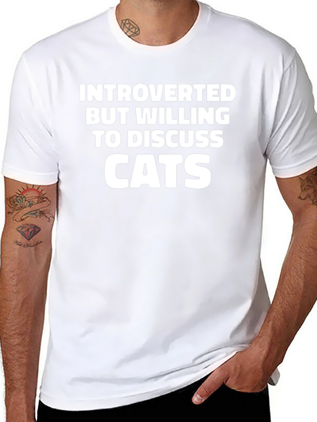 Introverted Cat Lover T-Shirt - Black