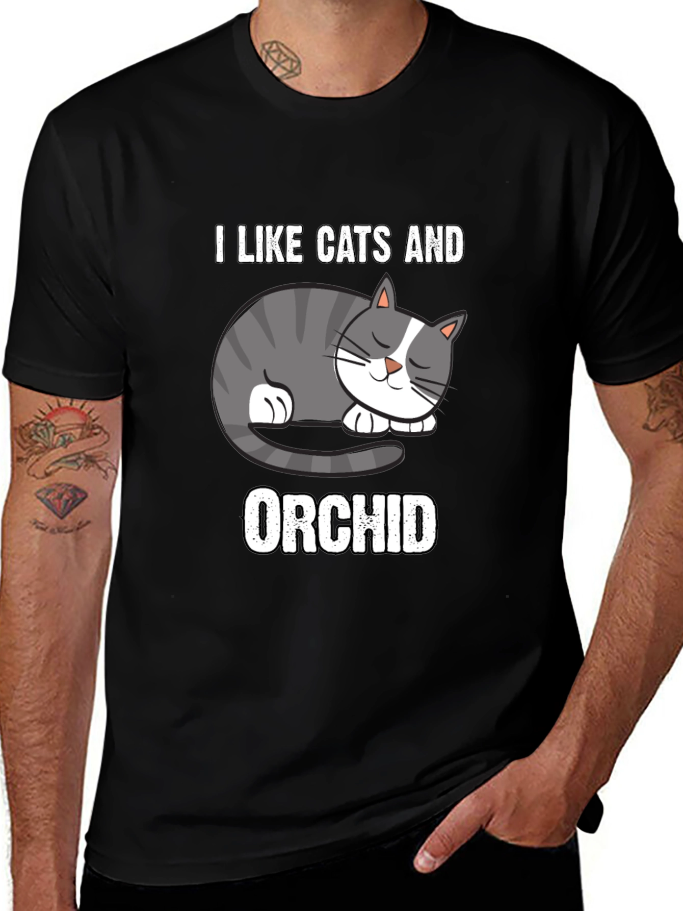 I Like Cats And Orchid T-Shirt