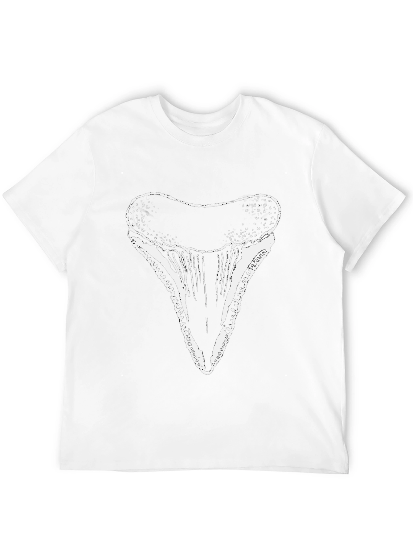 Shark Tooth Graphic Tee - Black Cotton T-Shirt