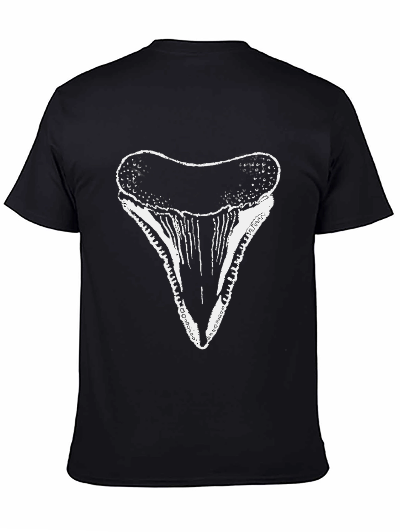 Shark Tooth Graphic Tee - Black Cotton T-Shirt