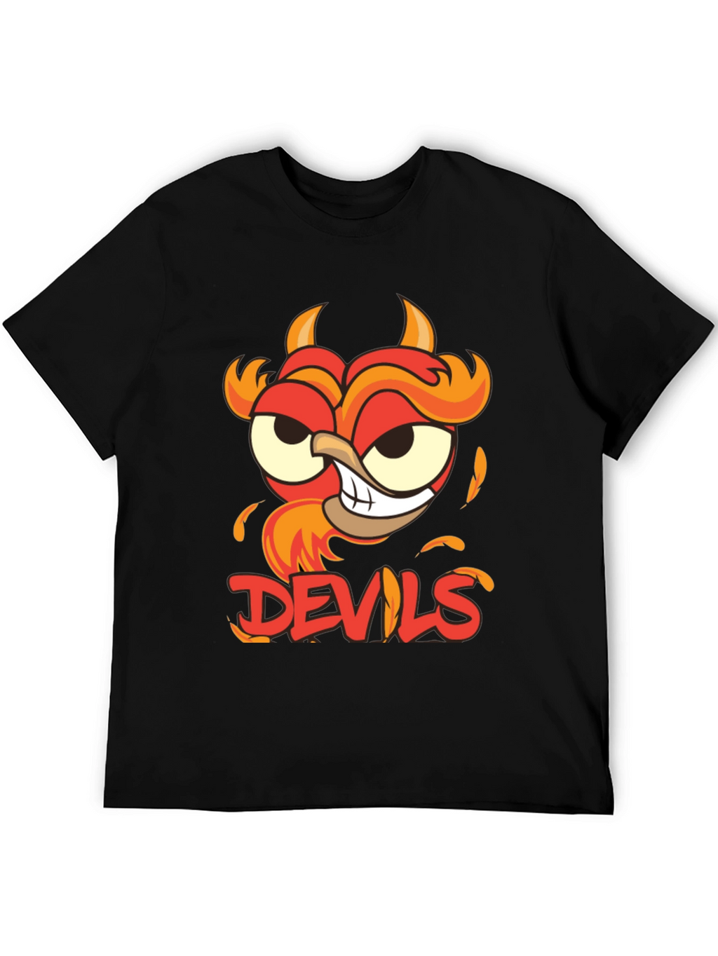 Devils Cartoon Graphic Black T-Shirt