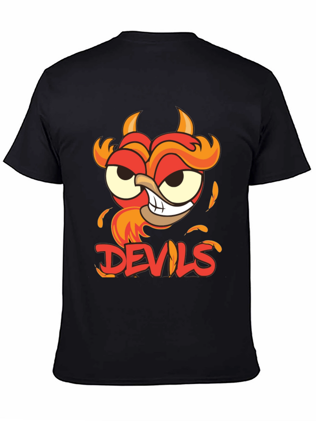 Devils Cartoon Graphic Black T-Shirt