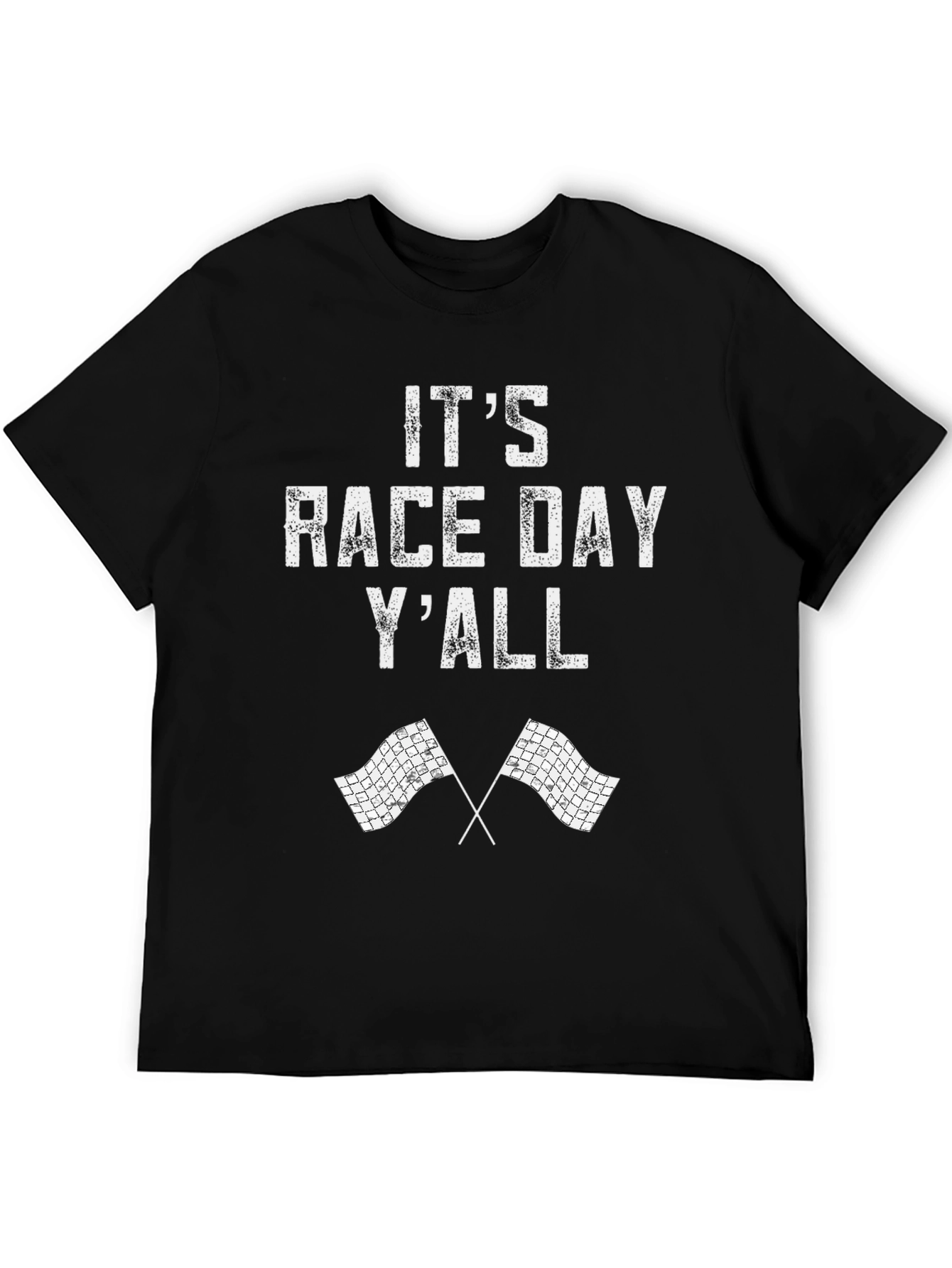 Its Race Day Yall Black Graphic T-Shirt