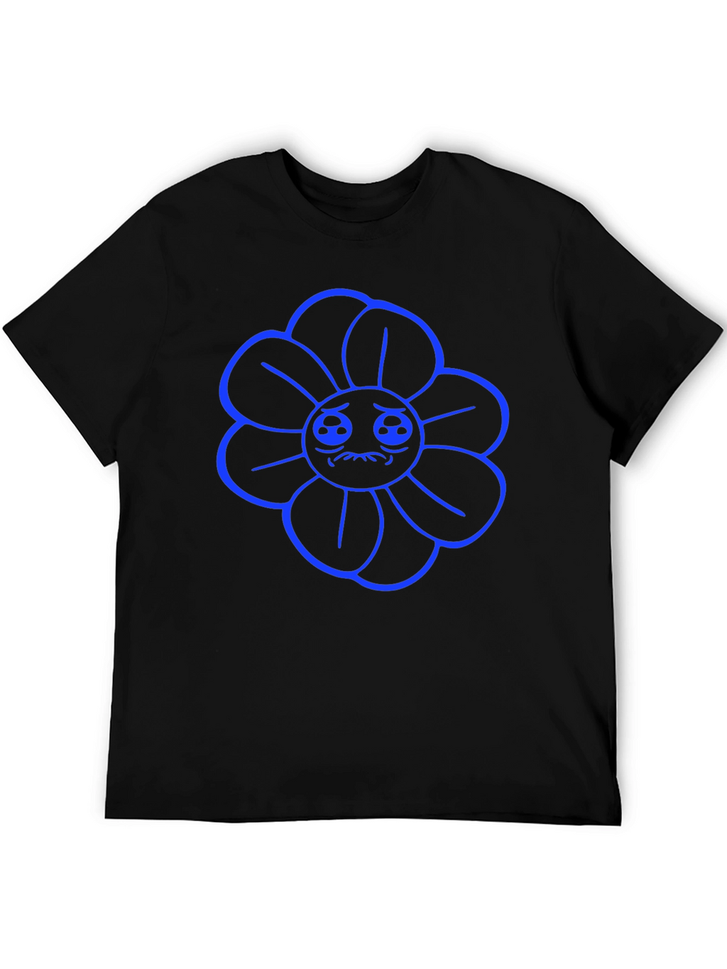 Sad Flower Graphic Tee - Black Casual Shirt