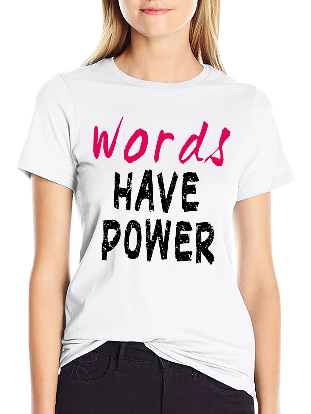 Words Have Power Black T-Shirt