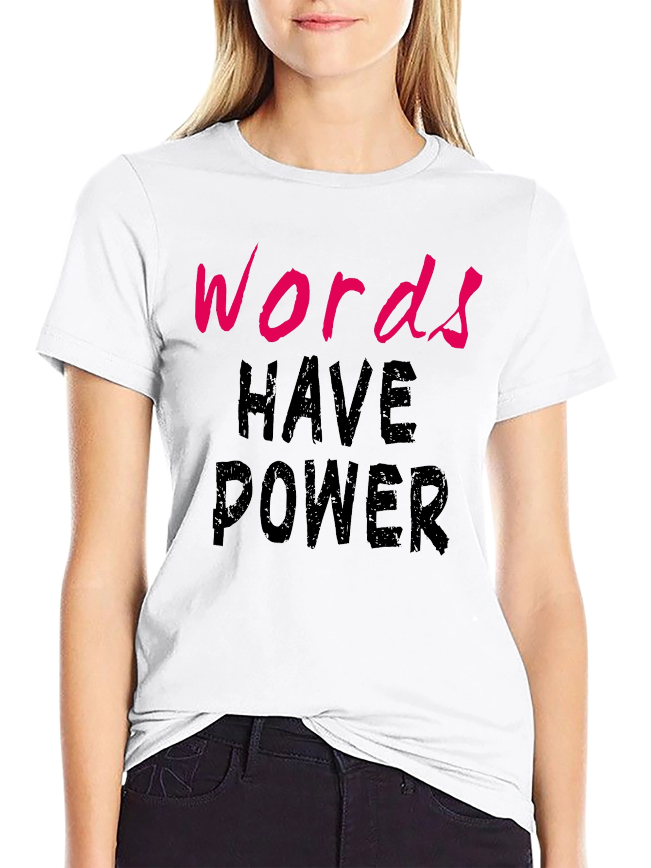 Words Have Power Black T-Shirt