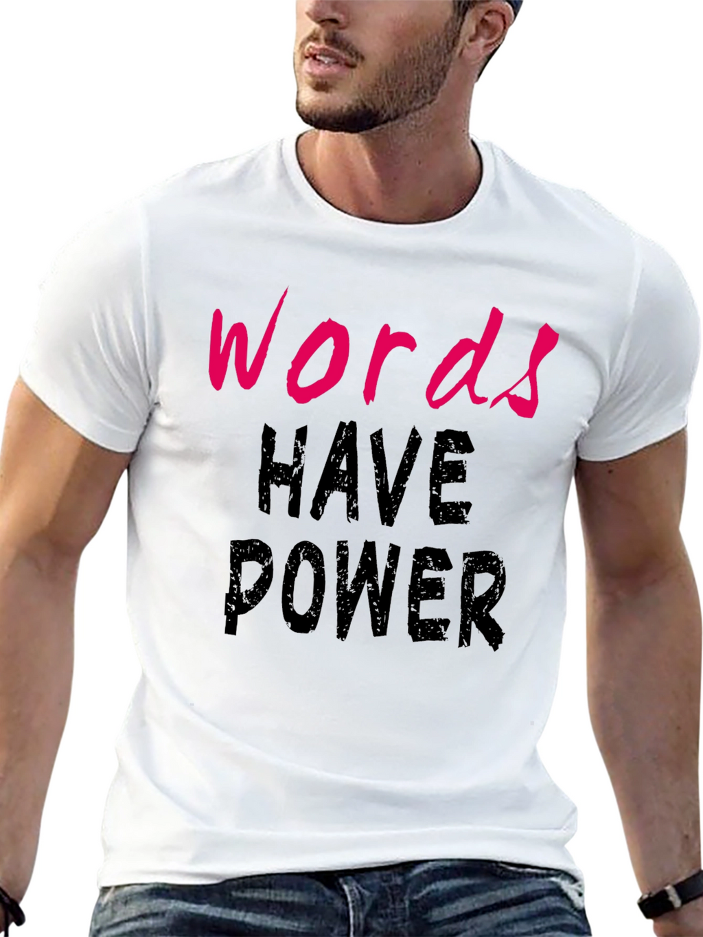 Words Have Power Black T-Shirt