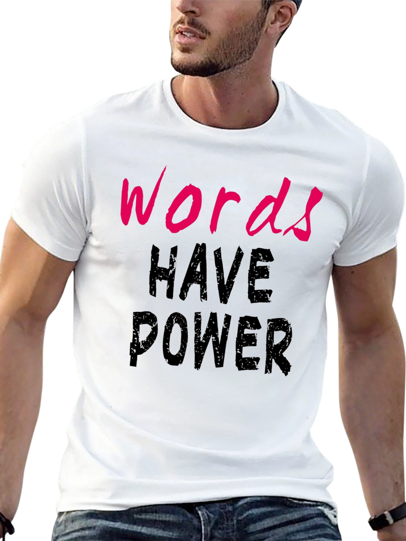 Words Have Power Black T-Shirt