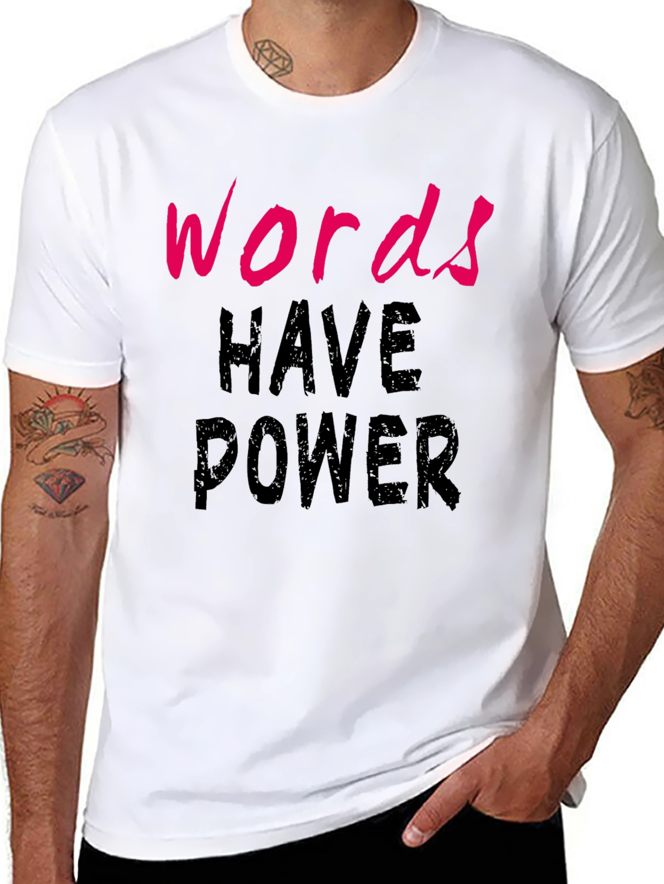 Words Have Power Black T-Shirt