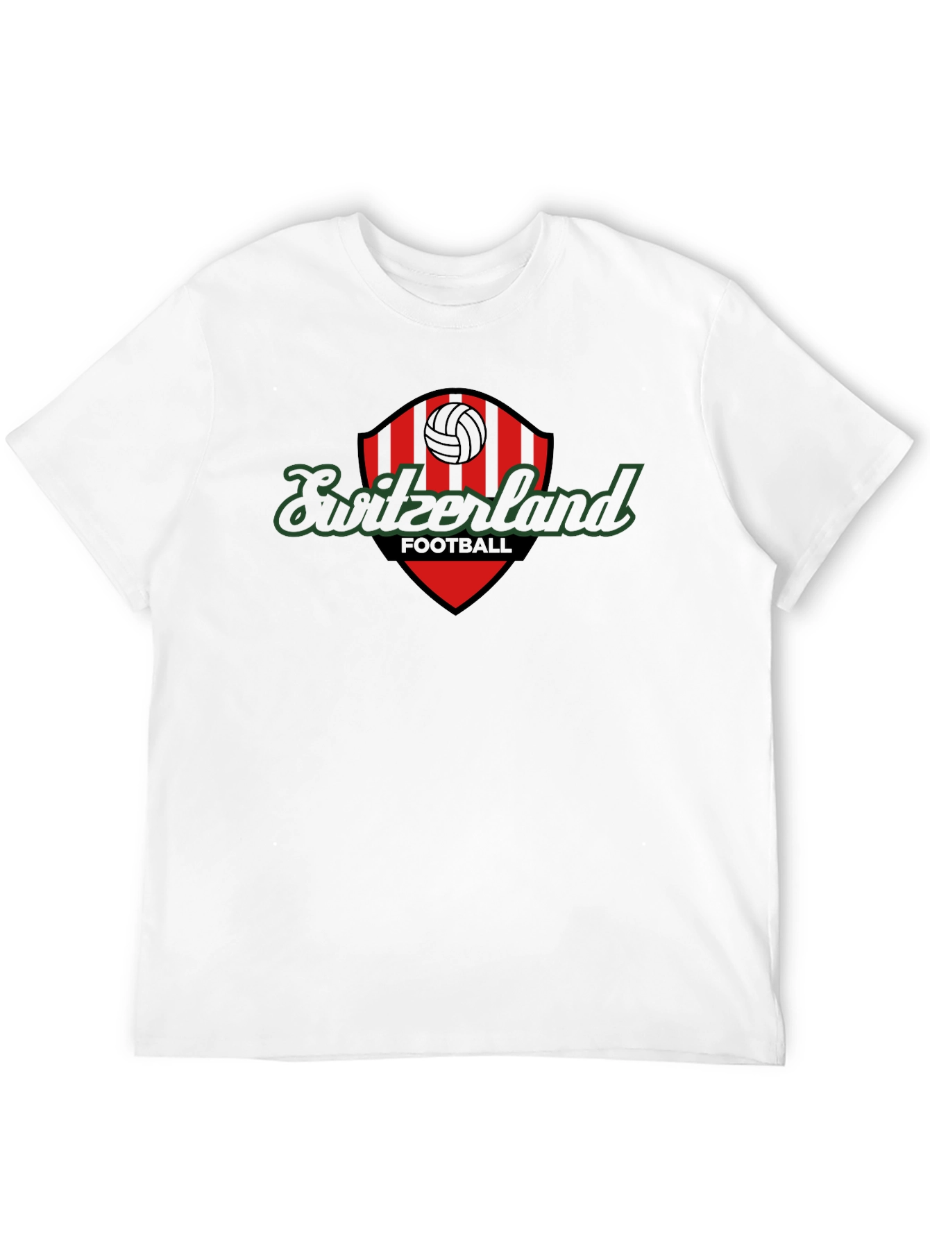 Switzerland Football T-Shirt - Black Graphic Tee