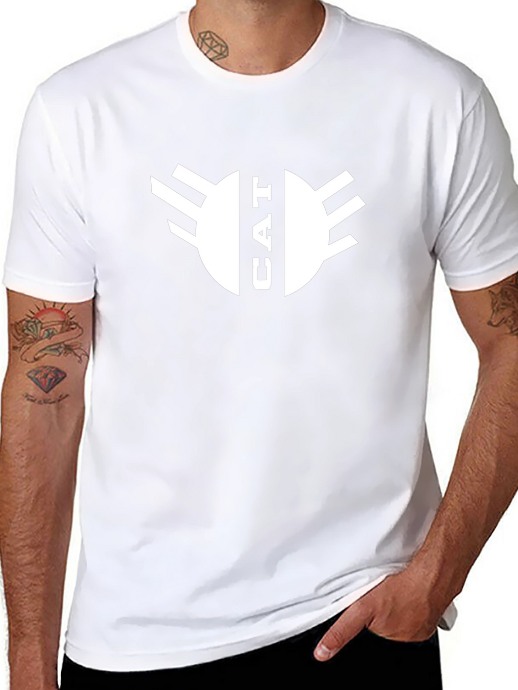 CAT Graphic T-Shirt - Black Crew Neck Tee