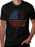 Patriotic American Flag Sunflower Graphic T-Shirt