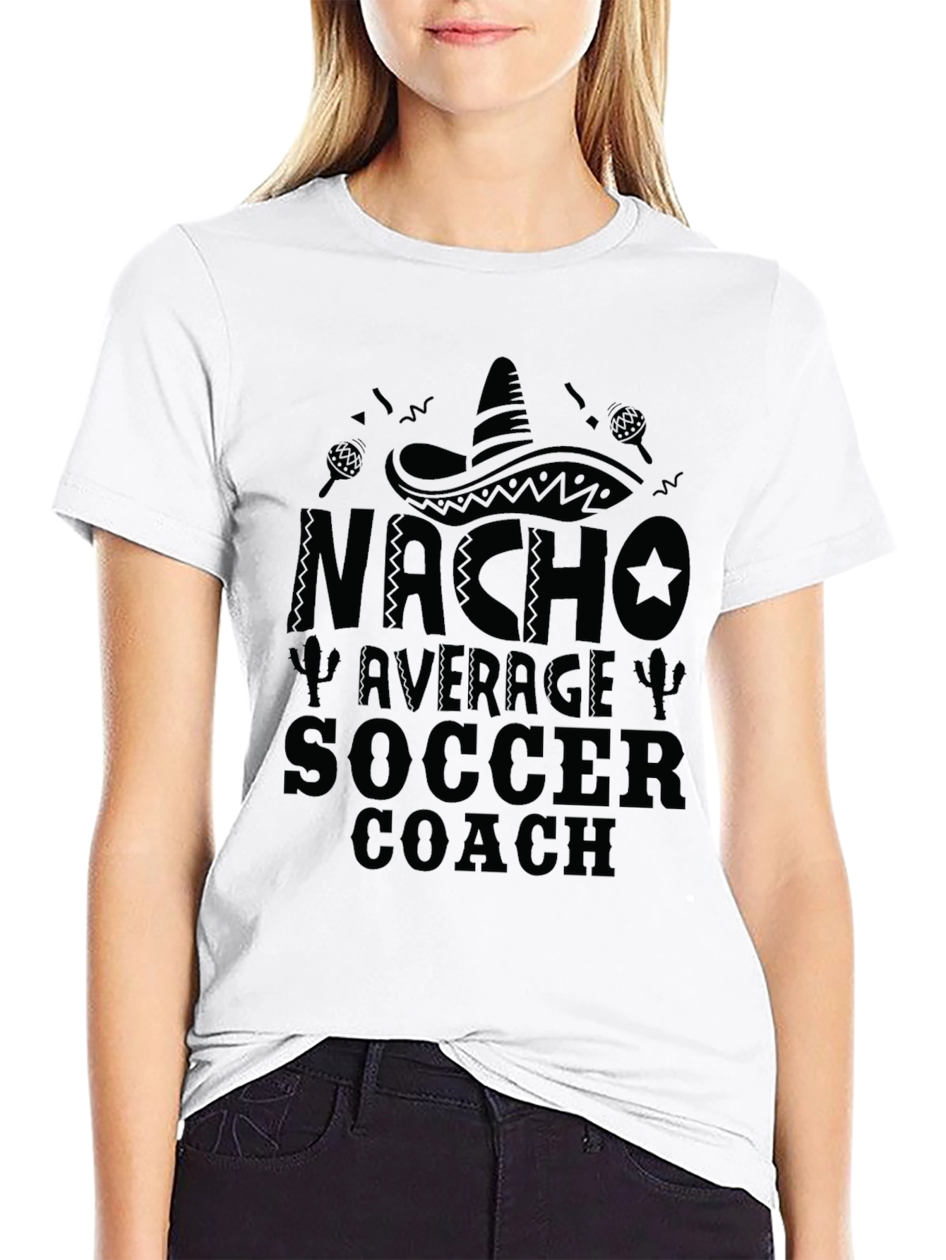 Nacho Average Soccer Coach Black T-Shirt