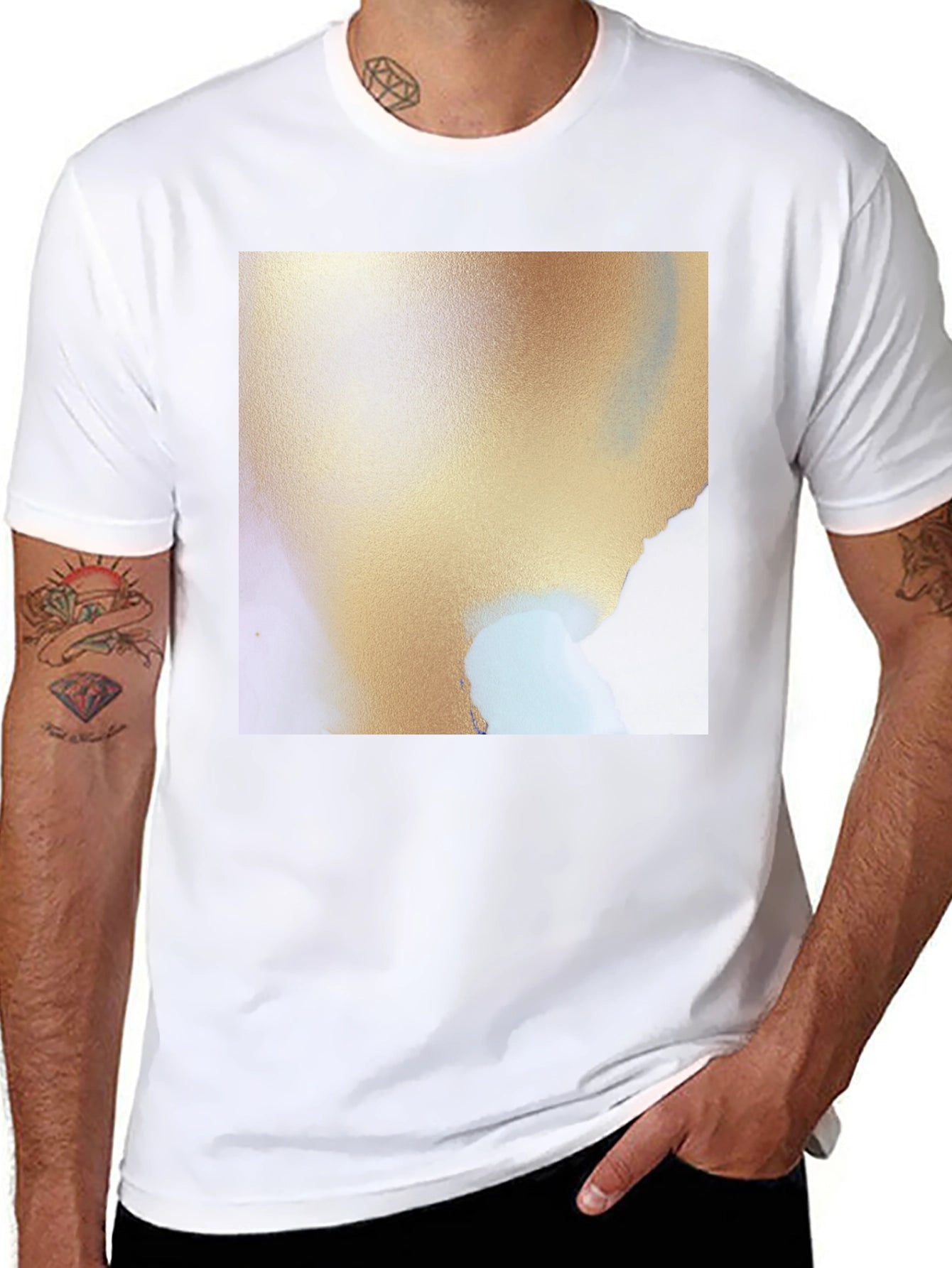 Abstract Art Graphic Tee - Soft Black Cotton