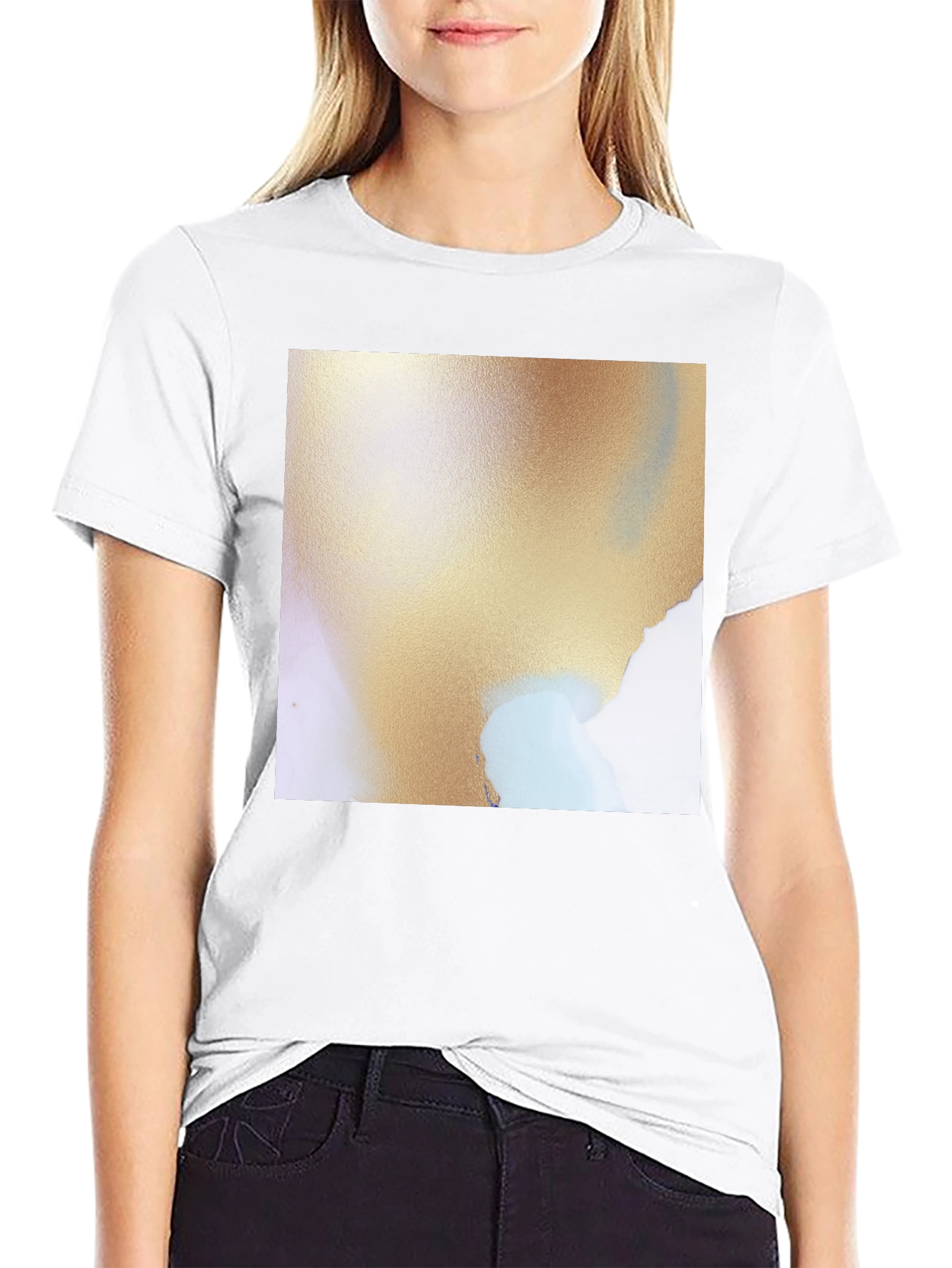 Abstract Art Graphic Tee - Soft Black Cotton