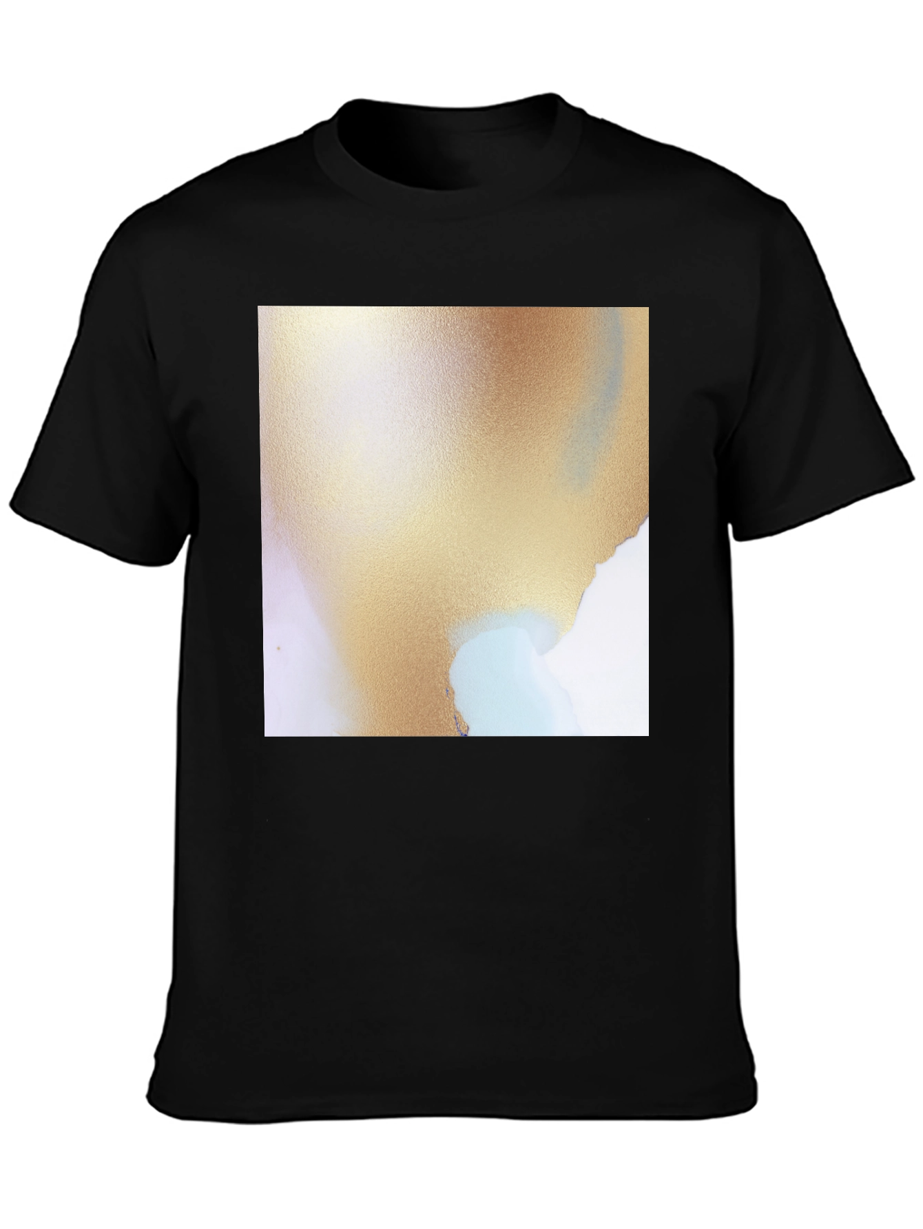 Abstract Art Graphic Tee - Soft Black Cotton