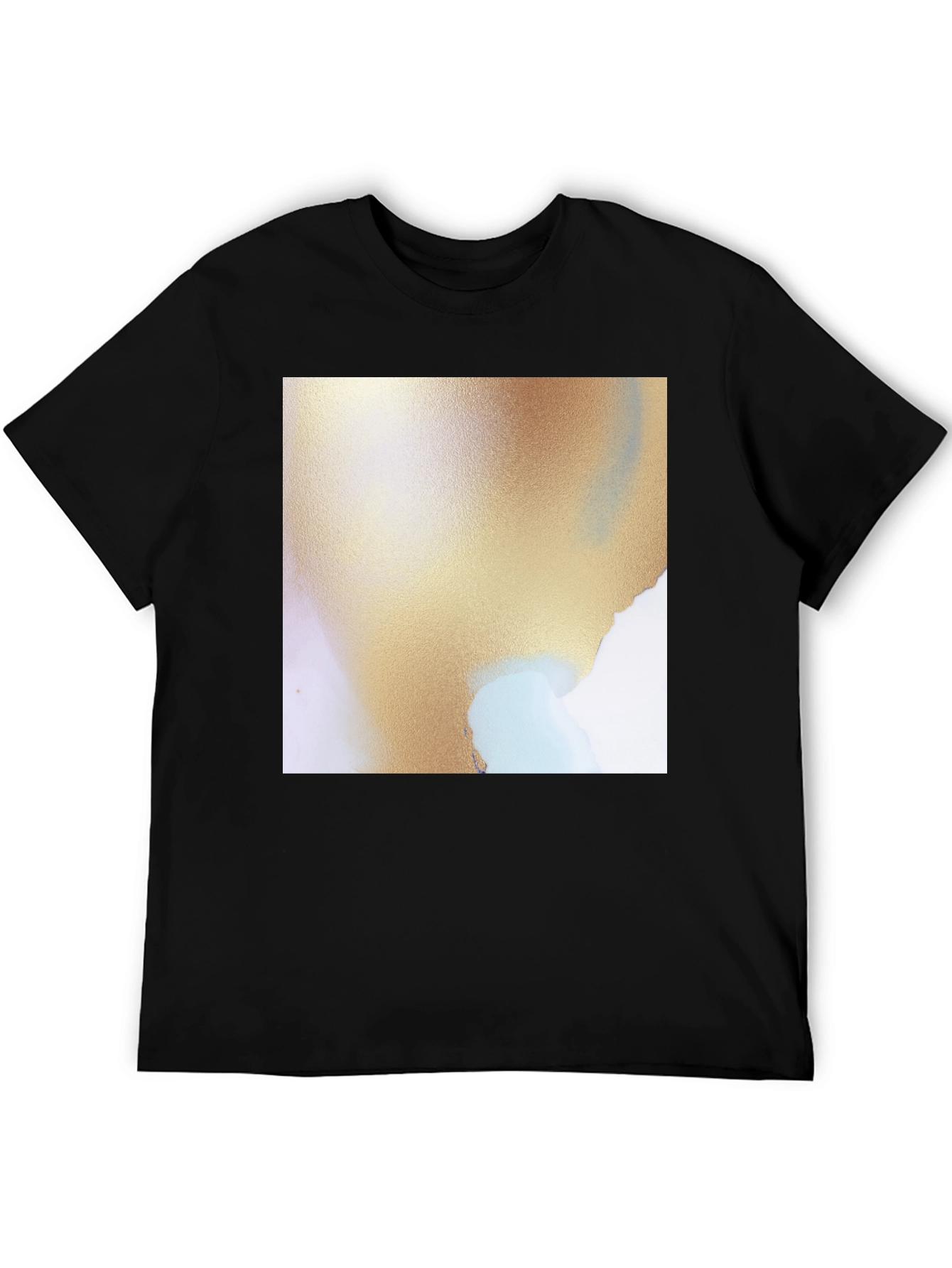Abstract Art Graphic Tee - Soft Black Cotton