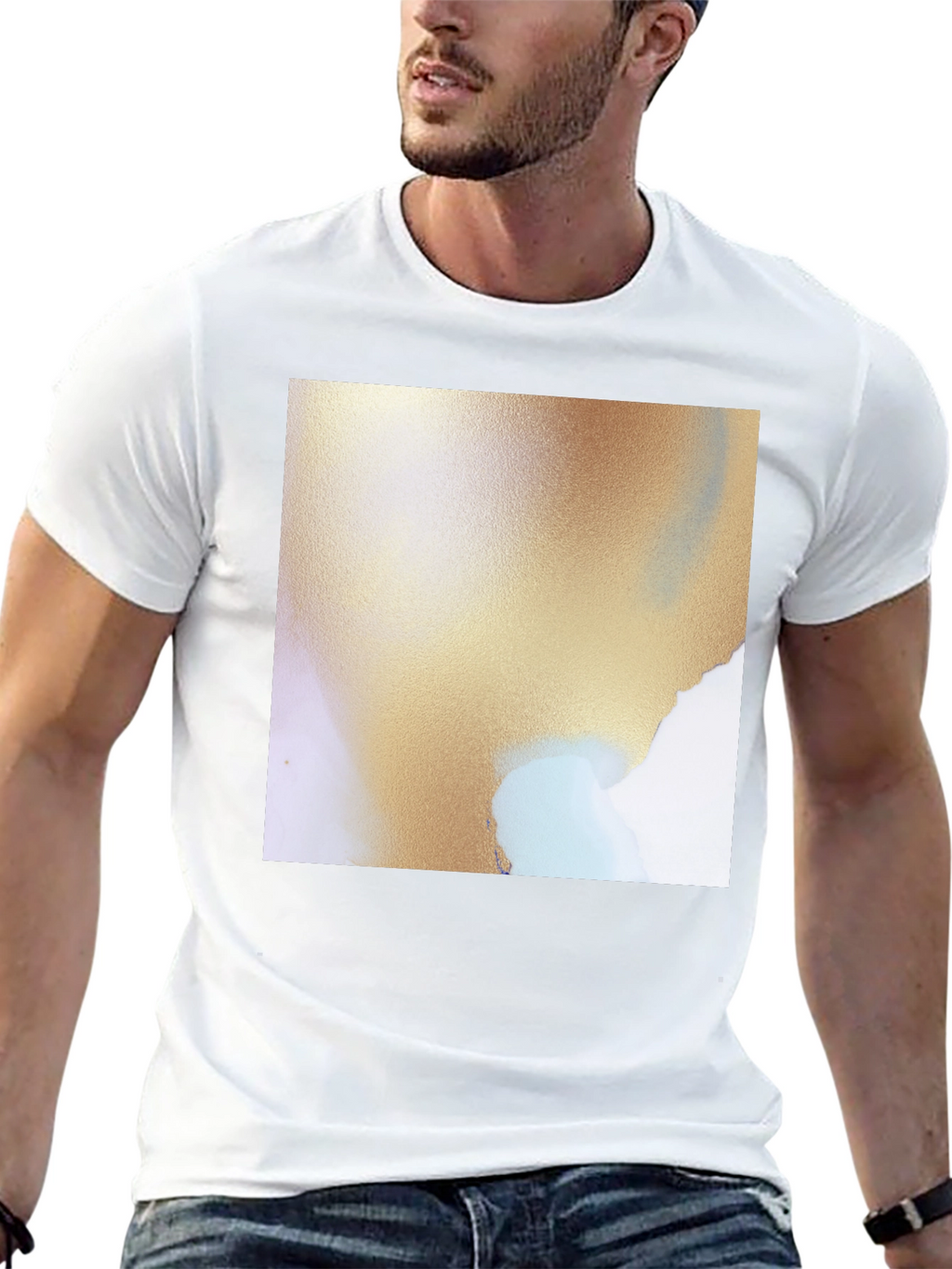 Abstract Art Graphic Tee - Soft Black Cotton