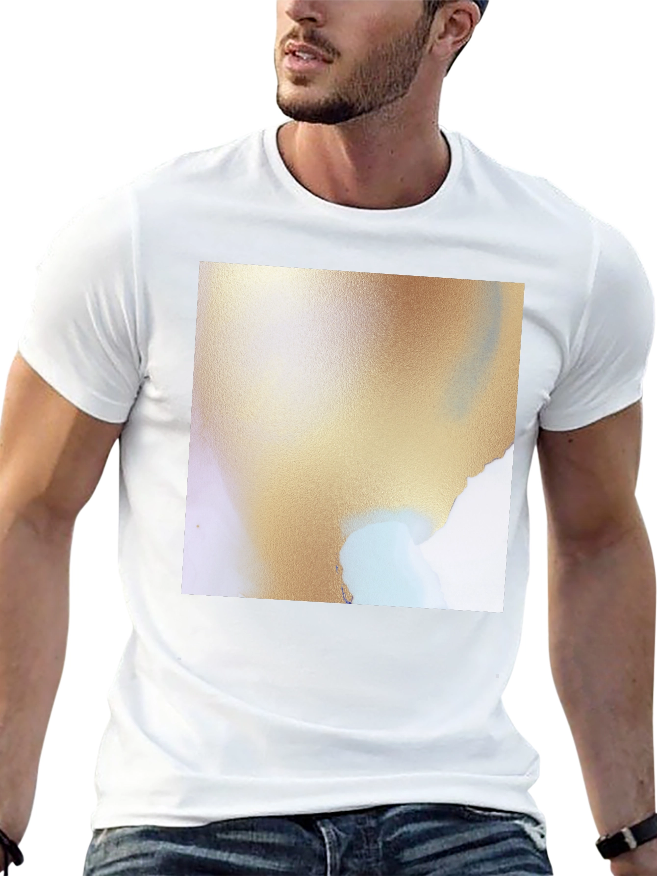 Abstract Art Graphic Tee - Soft Black Cotton