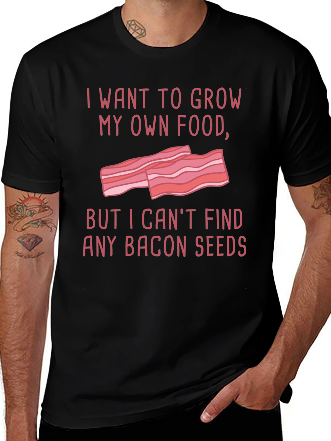 Funny Bacon Seeds Graphic T-Shirt