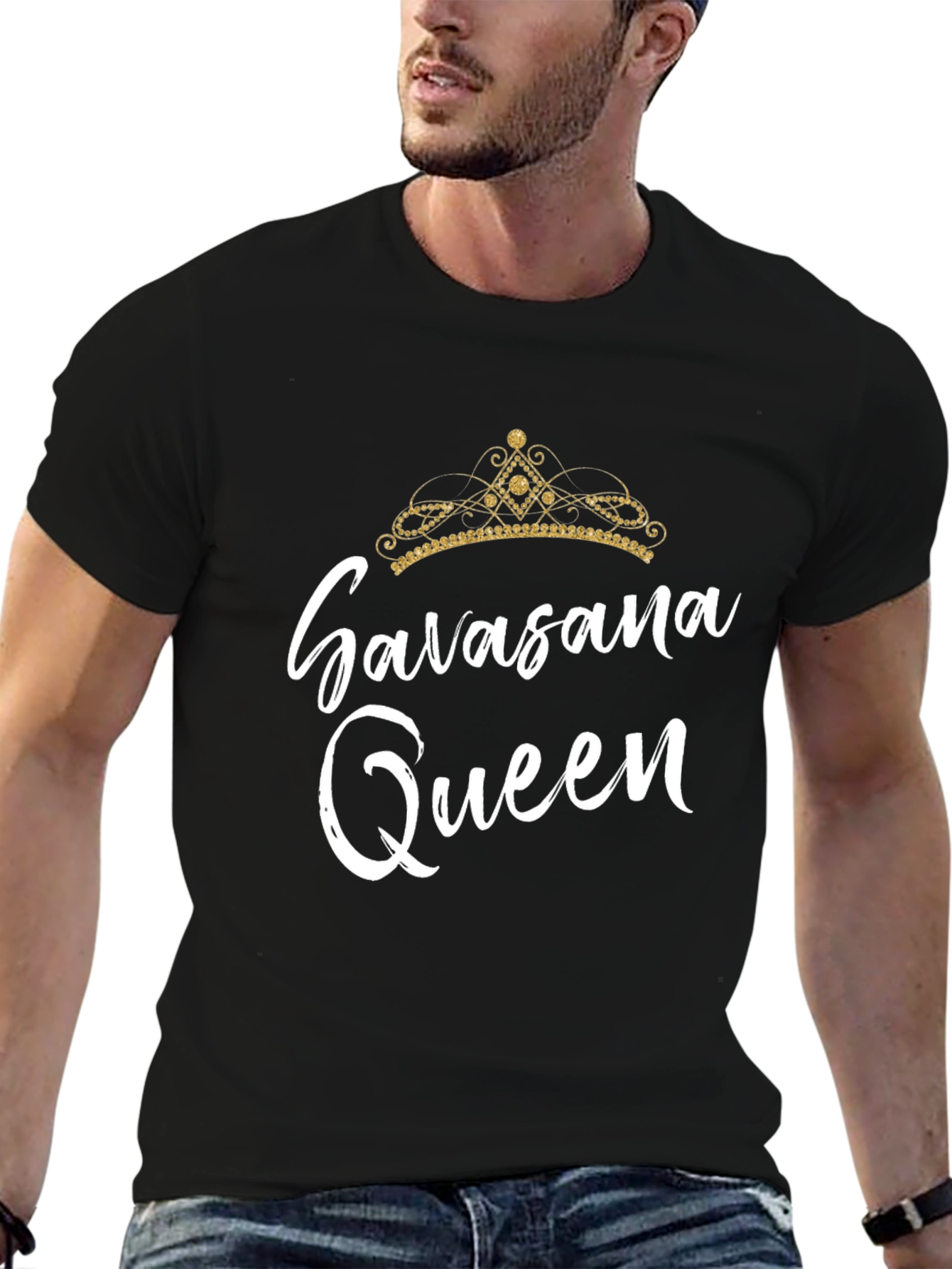 Savasana Queen Black T-Shirt Yoga