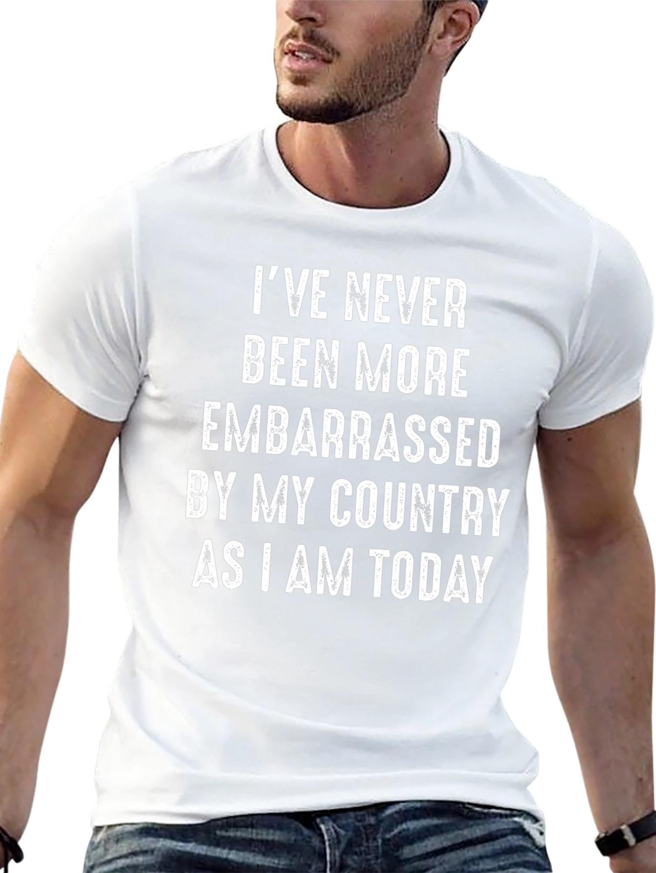 Embarrassed By My Country Graphic Tee - Black