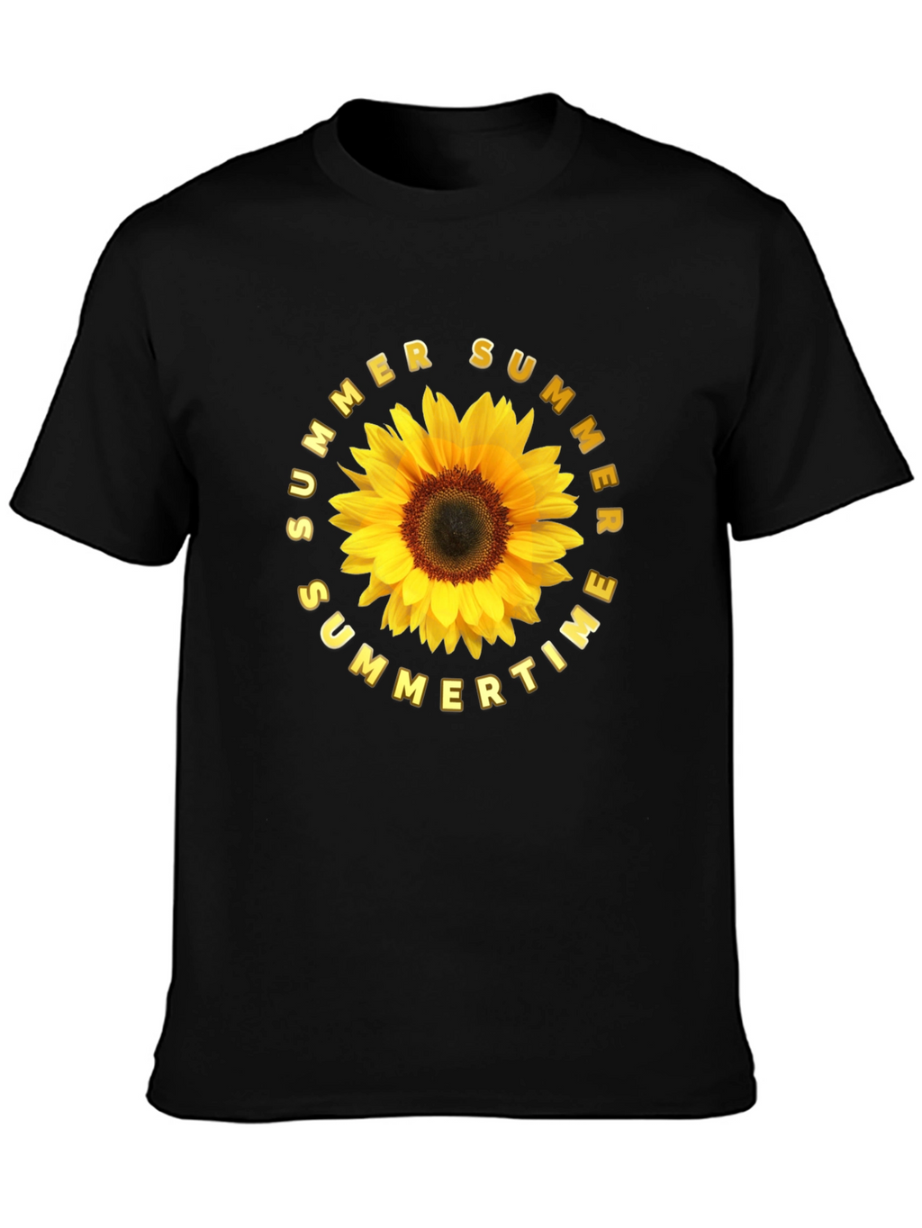 Summer Sunflower Graphic Tee - Black Unisex T-Shirt