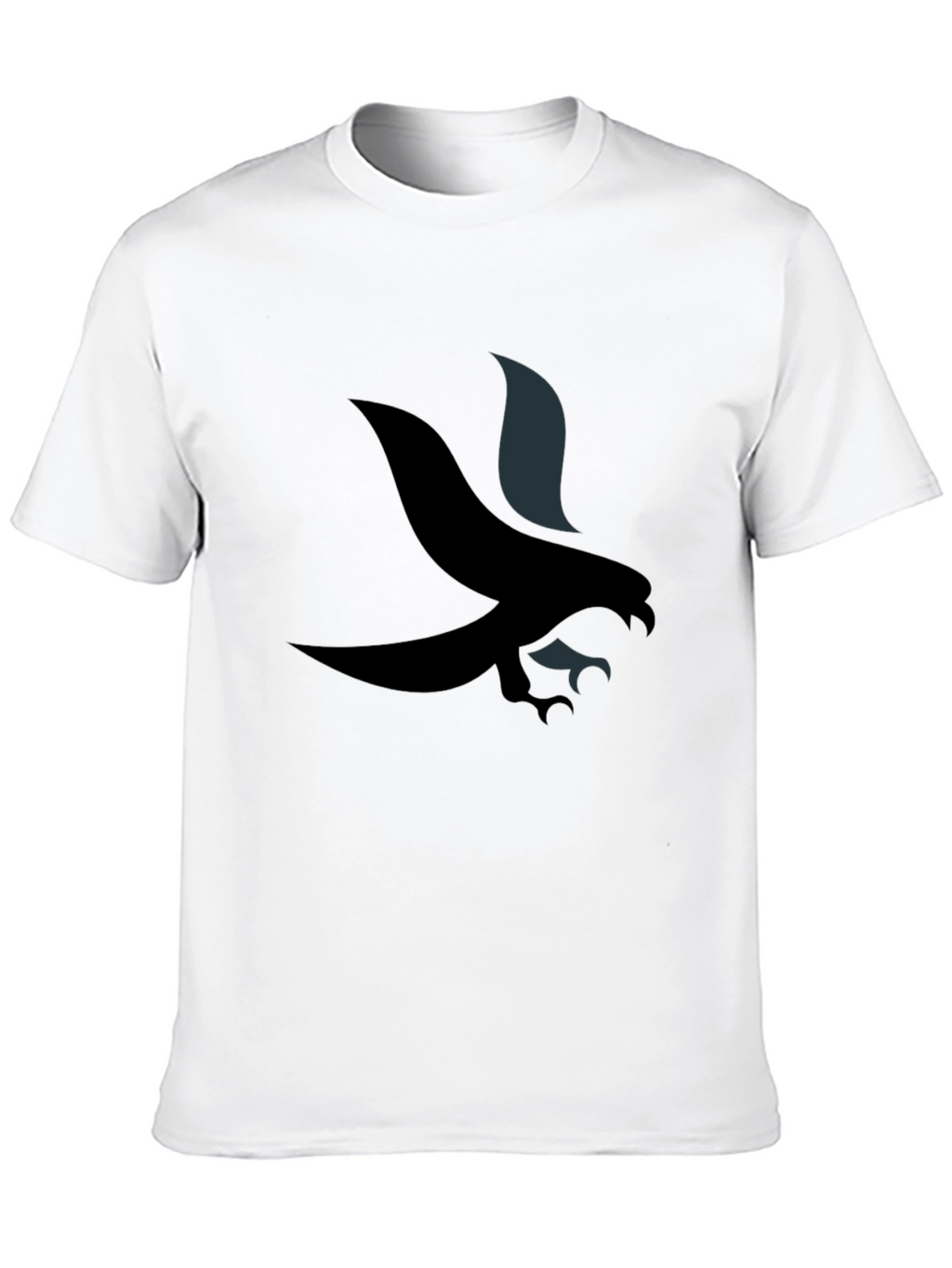 Mens Black Graphic Tee with Eagle Design