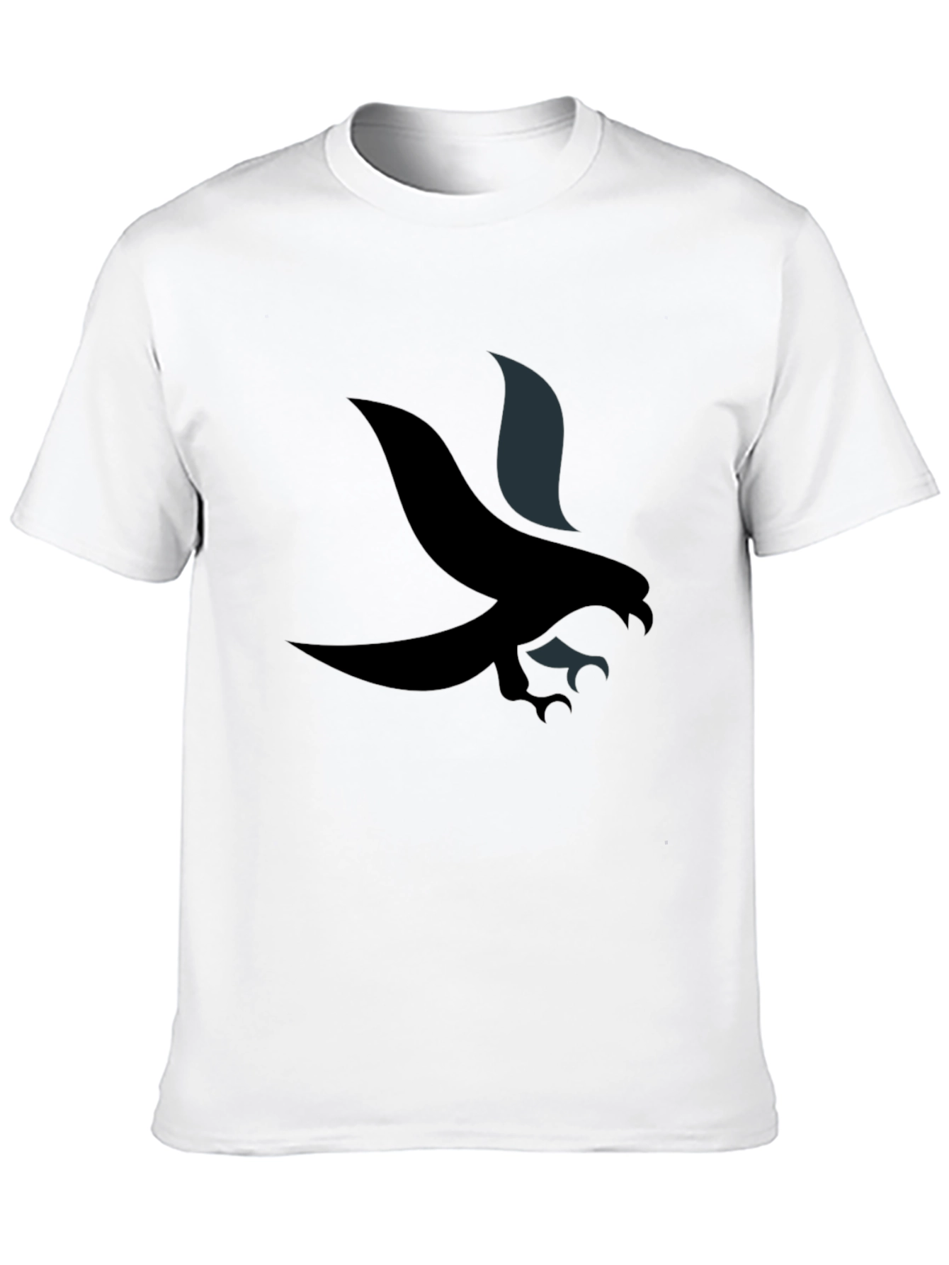 Mens Black Graphic Tee with Eagle Design