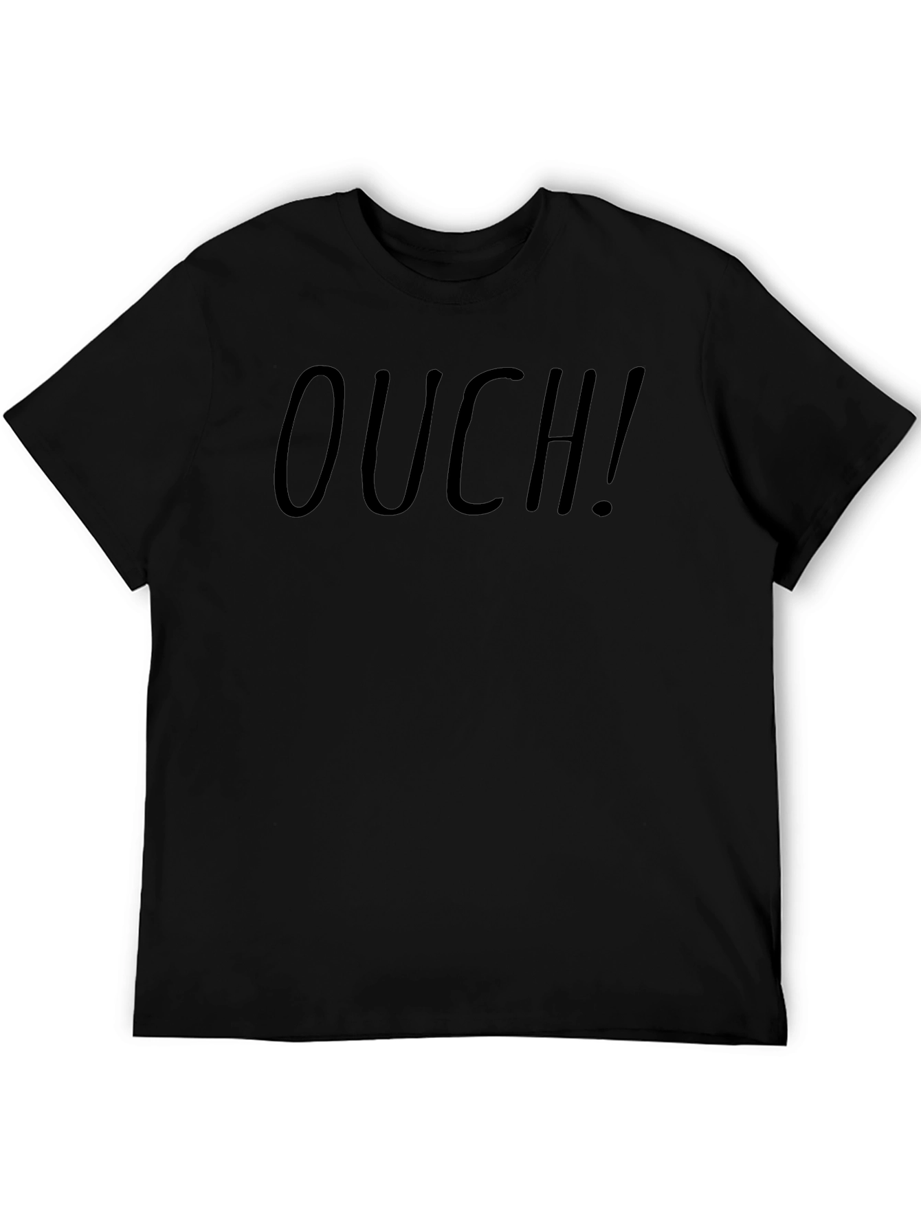 Ouch! Graphic Tee - Black Cotton T-Shirt