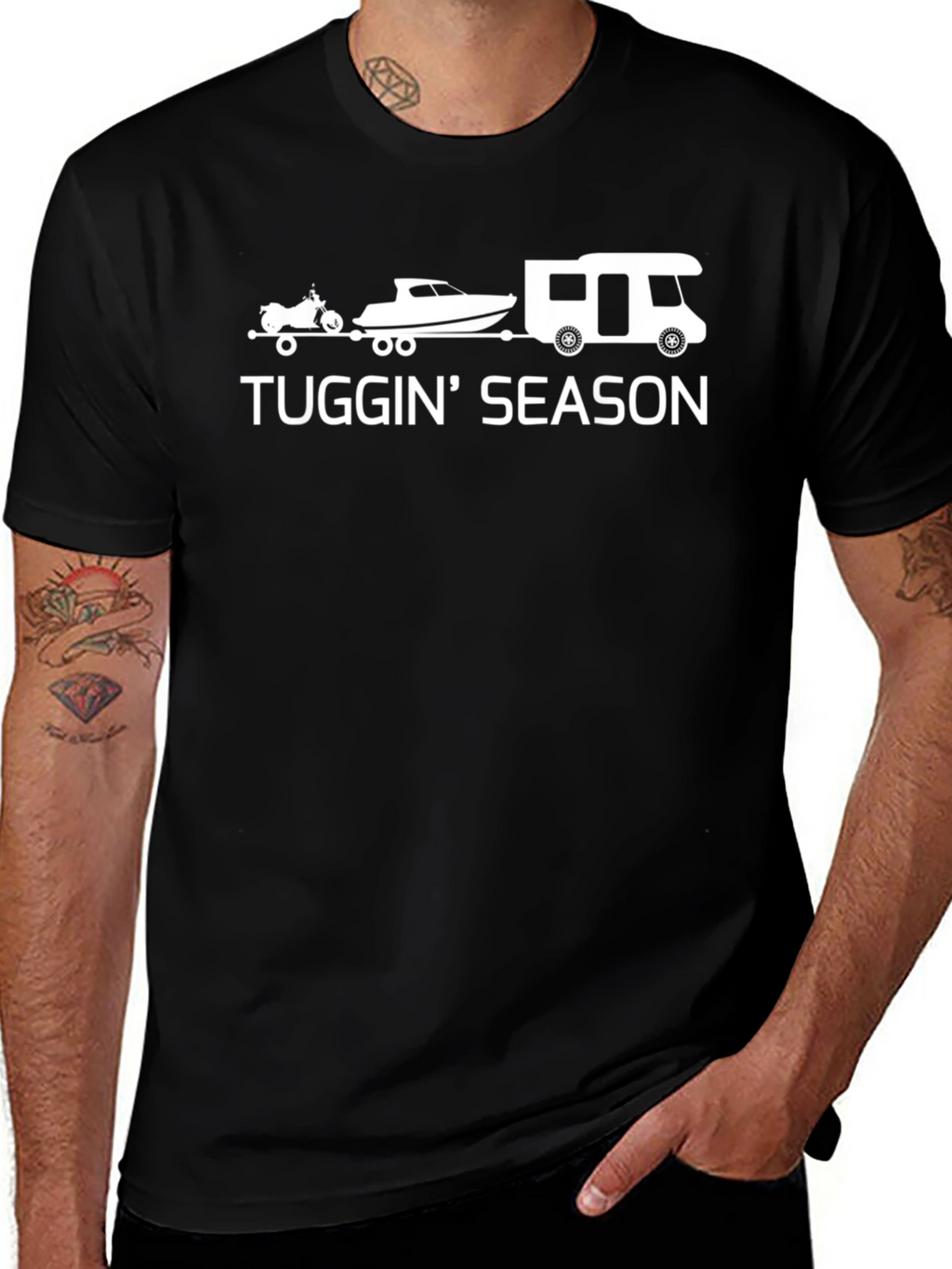 Tuggin Season Black Graphic T-Shirt