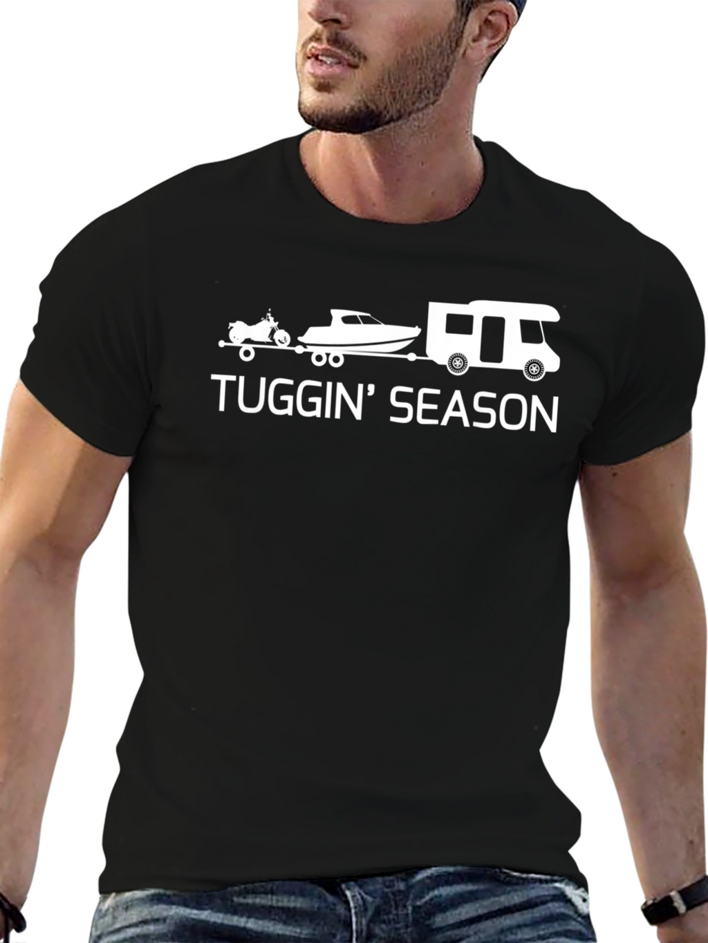 Tuggin Season Black Graphic T-Shirt