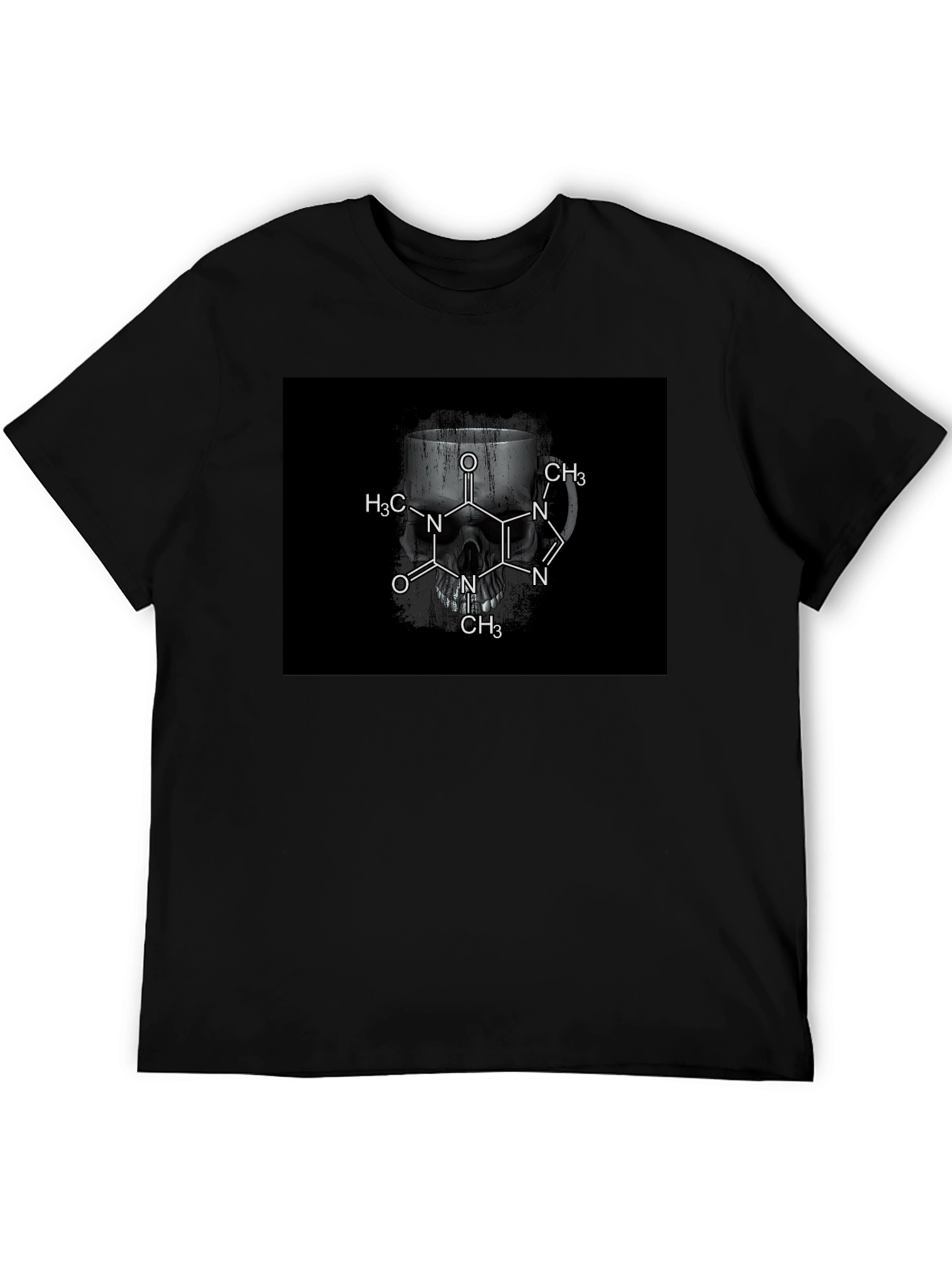 Caffeine Skull T-Shirt - Dark Humor Tee