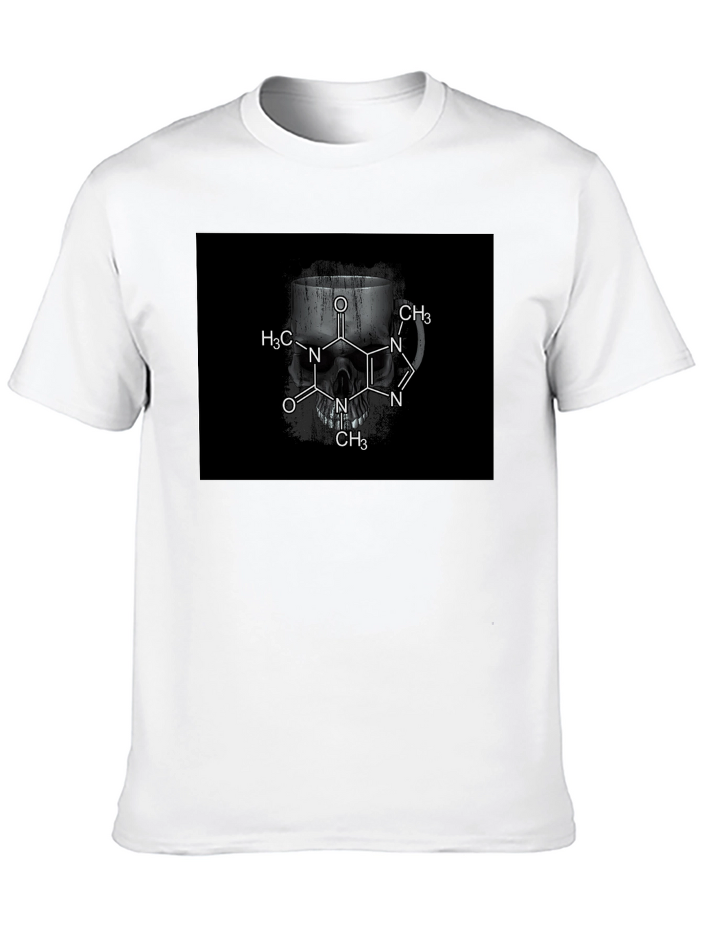 Caffeine Skull T-Shirt - Dark Humor Tee