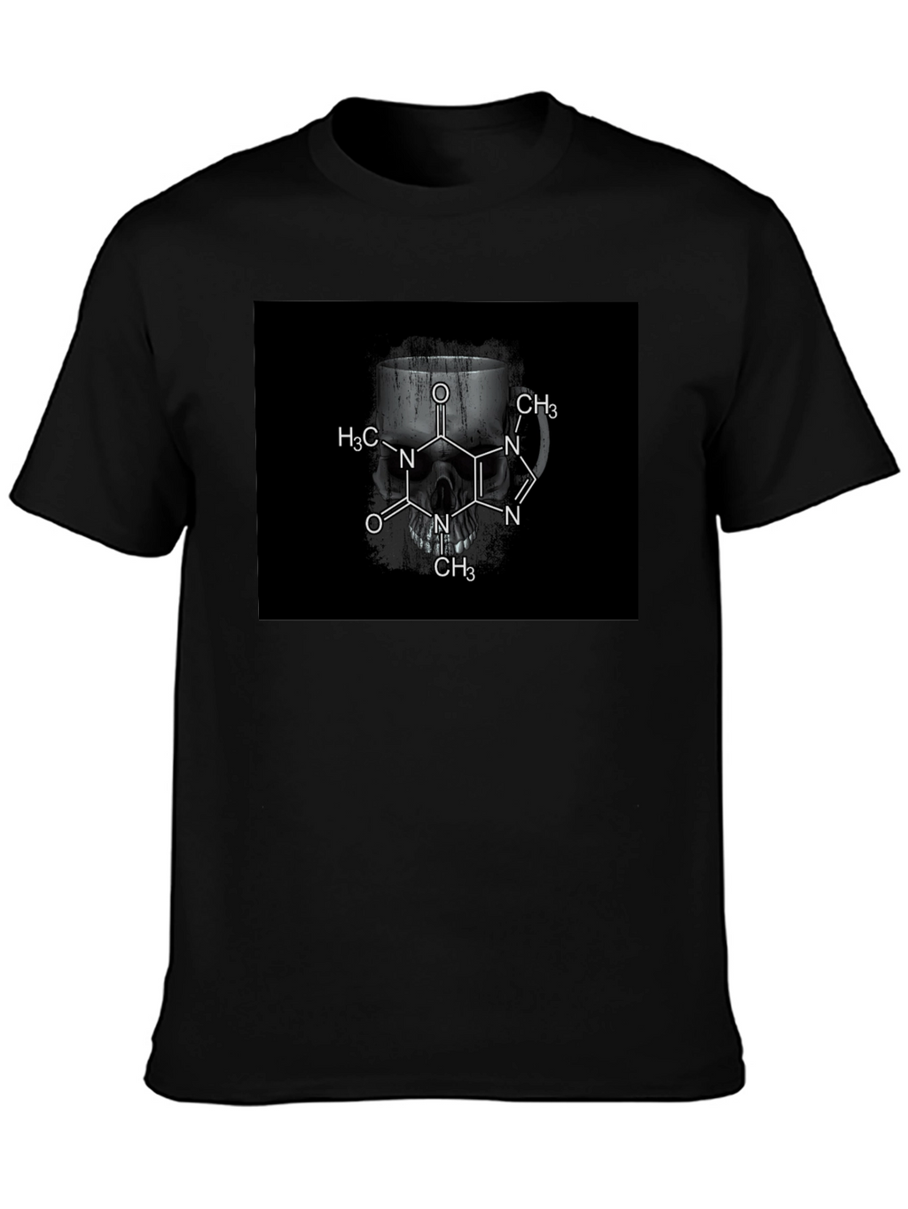 Caffeine Skull T-Shirt - Dark Humor Tee