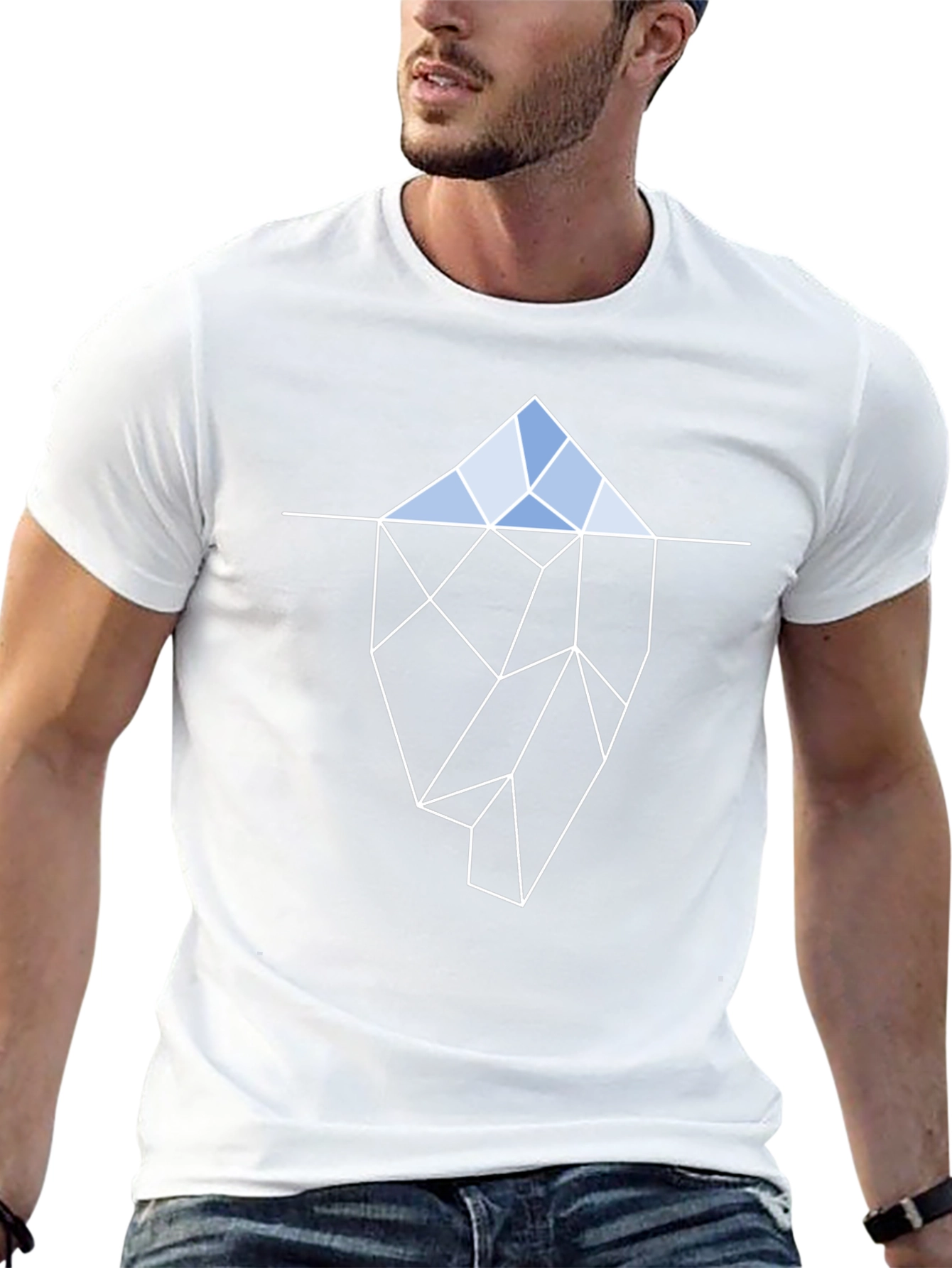 Geometric Iceberg T-Shirt - Black