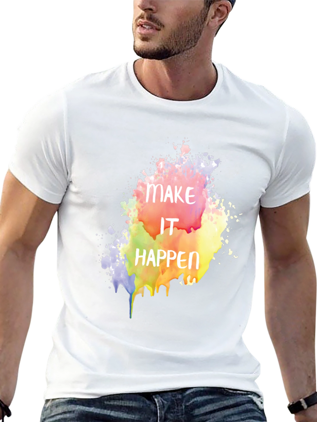 Make It Happen Graphic Tee - Black Cotton Blend